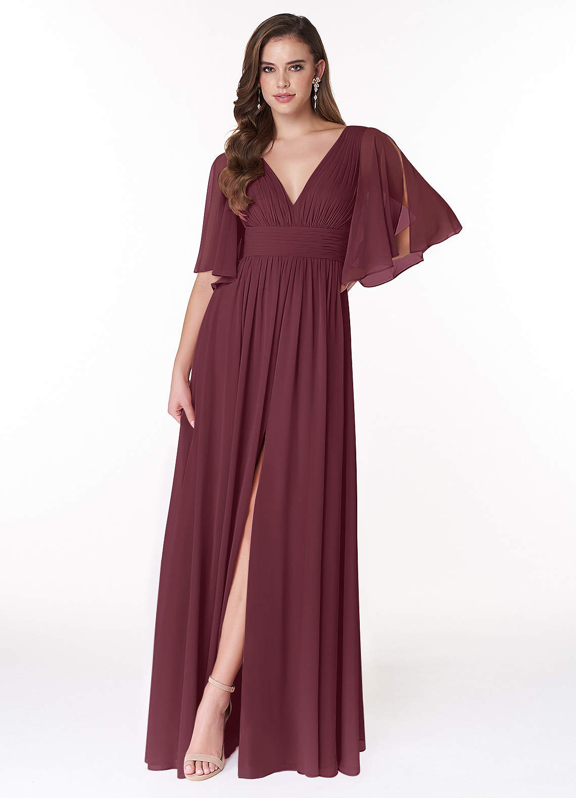 Temeka A-Line V-Neck Chiffon Bridesmaid Dress