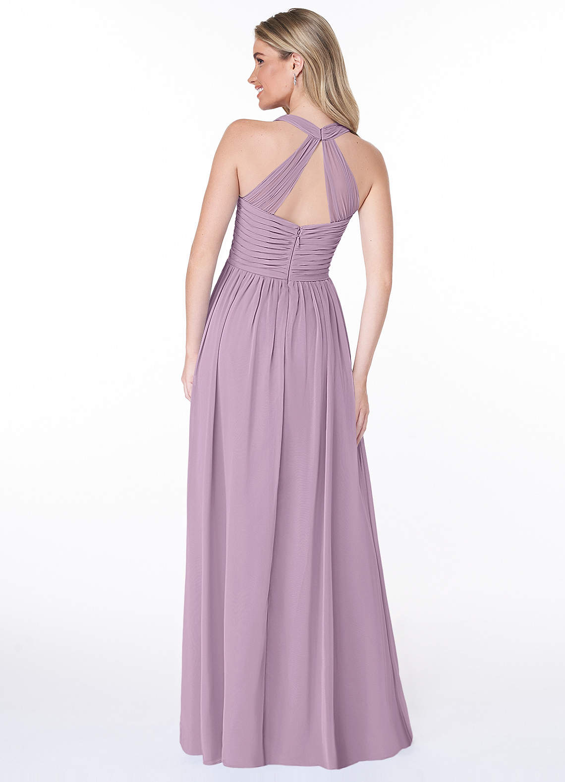 Jaclyn A-Line Halter Chiffon Bridesmaid Dress in Wisteria