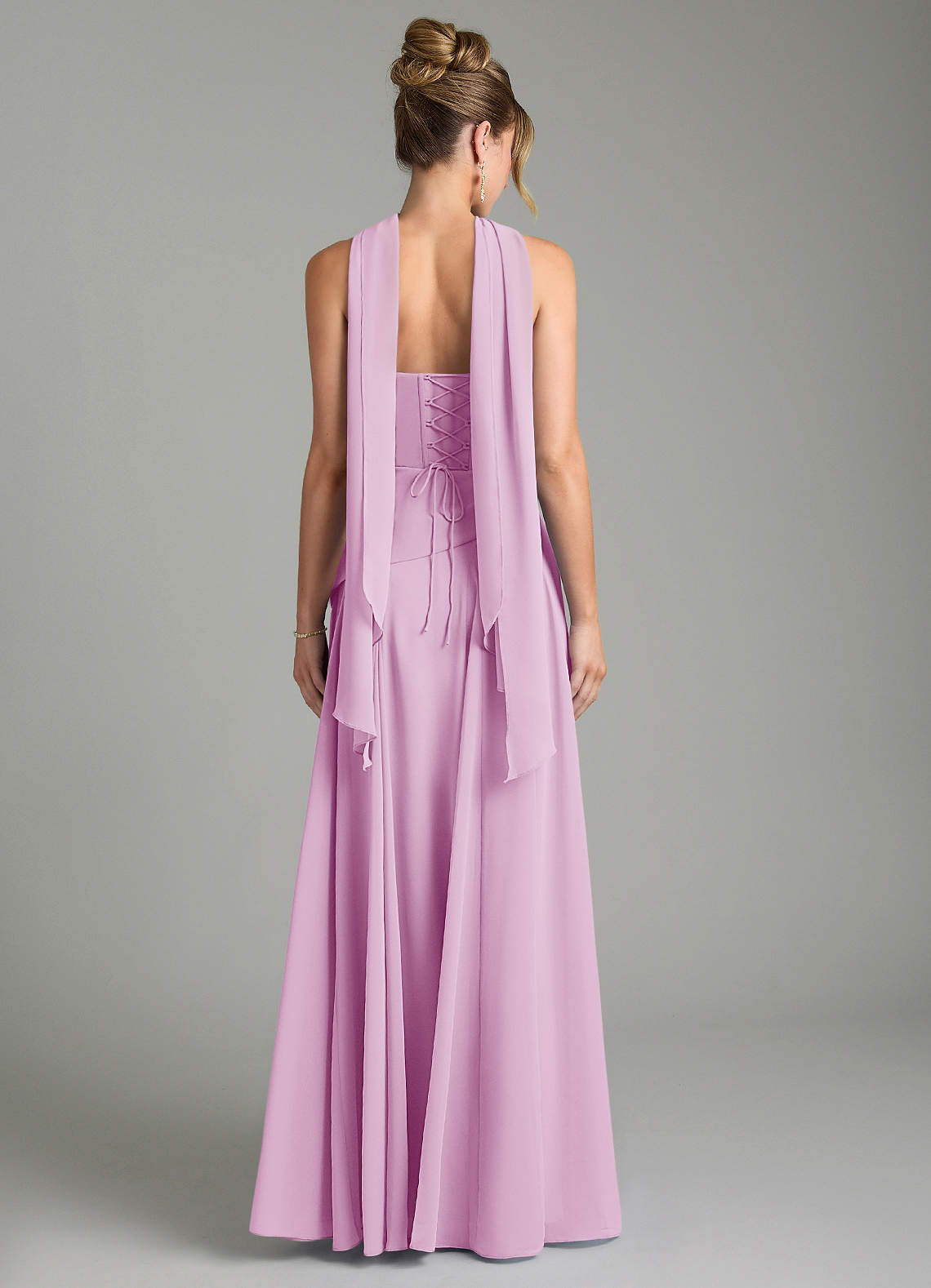 Gabriela A-Line Cowl-Neck Chiffon Bridesmaid Dress in candy pink