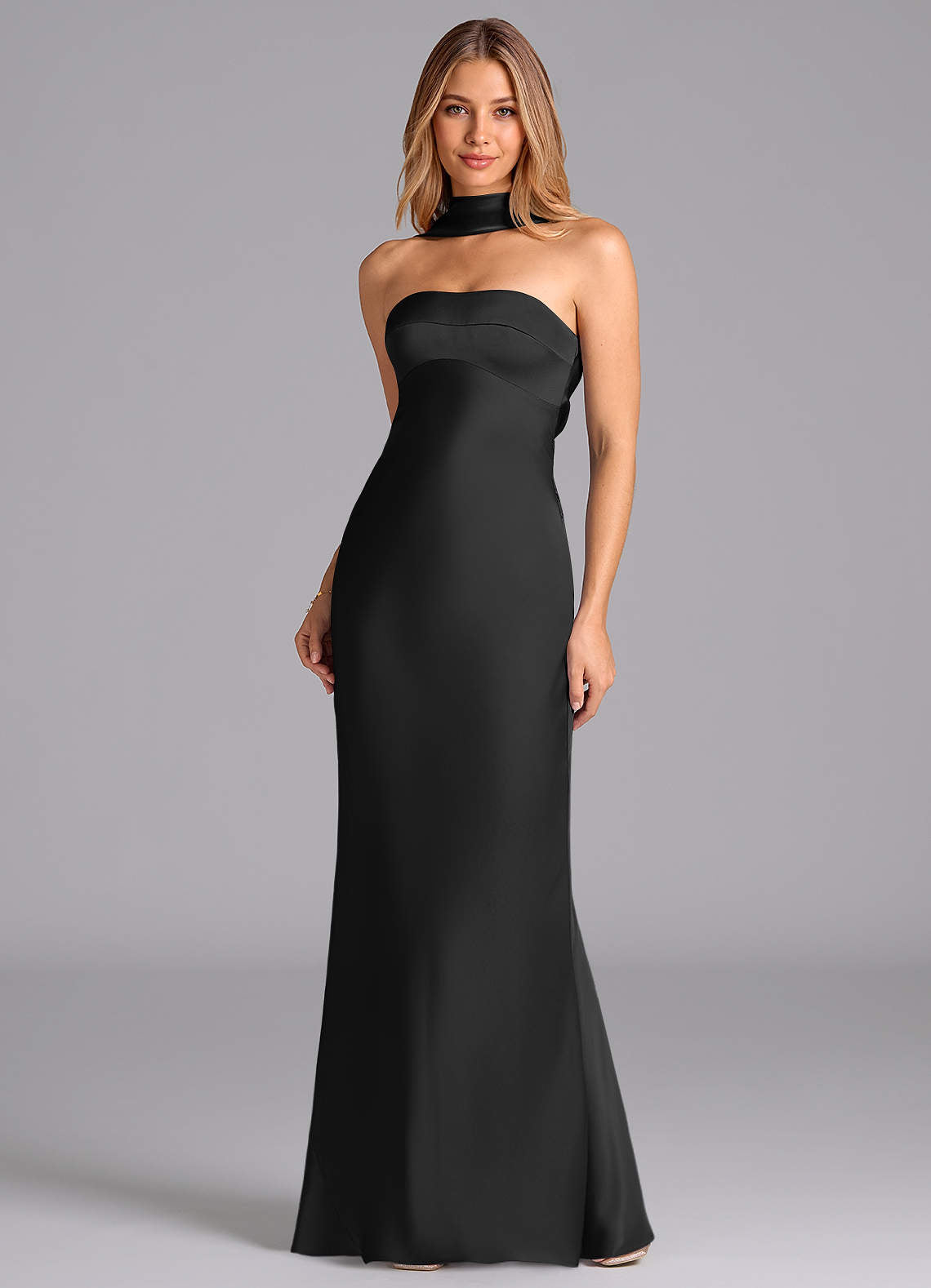 Lusinda Mermaid Strapless Stretch Satin Bridesmaid Dress