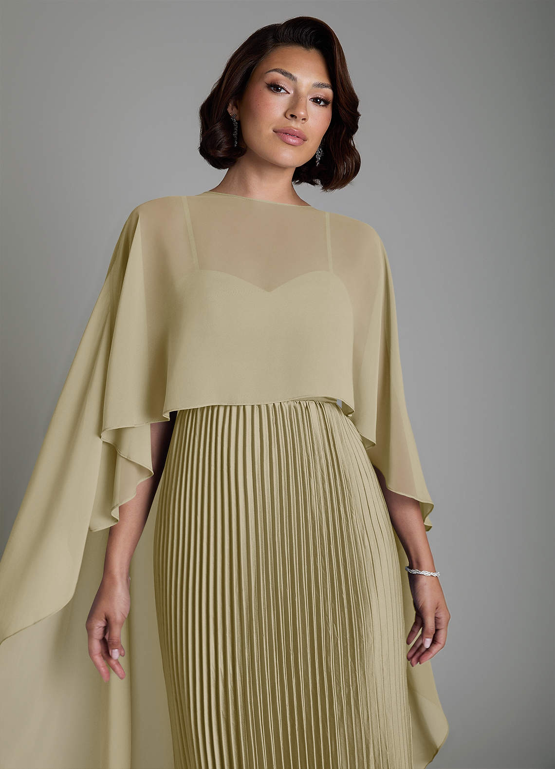 Micah A-Line Sweetheart Stretch Satin and Chiffon Bridesmaid Dress in Moss Green