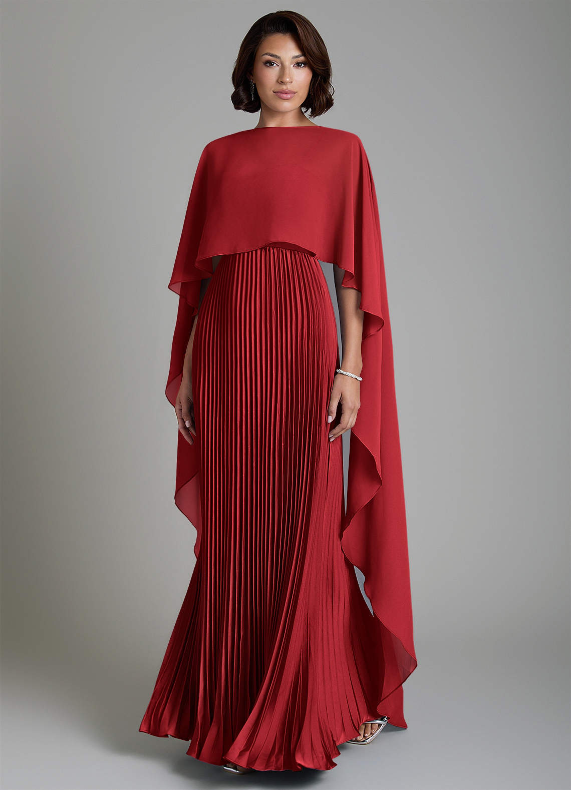 Micah A-Line Sweetheart Stretch Satin and Chiffon Bridesmaid Dress in Scarlet