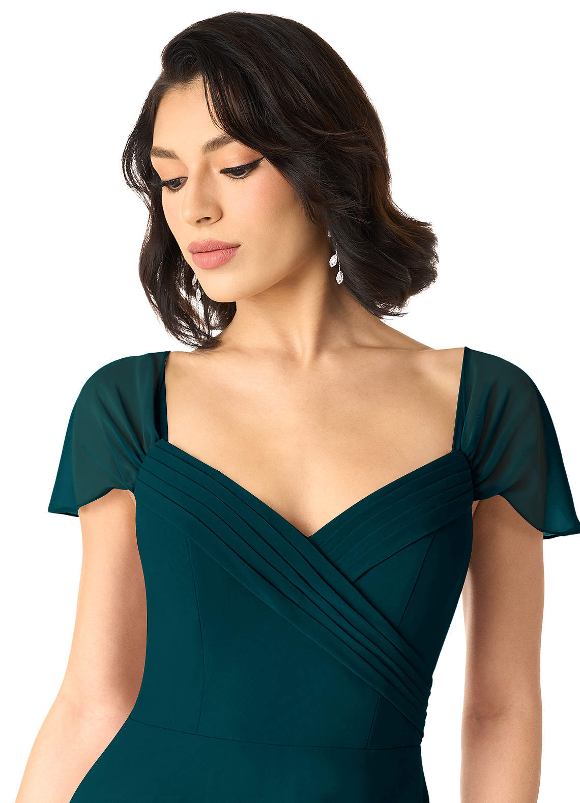 Tancie A-Line Off-the-Shoulder Chiffon Bridesmaid Dress in Pine