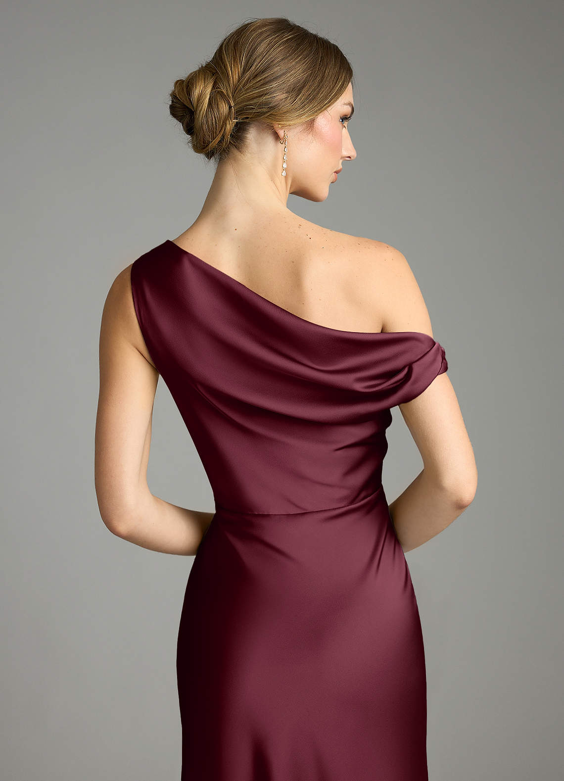 Emerson Mermaid One-Shoulder Stretch Satin Bridesmaid Dress