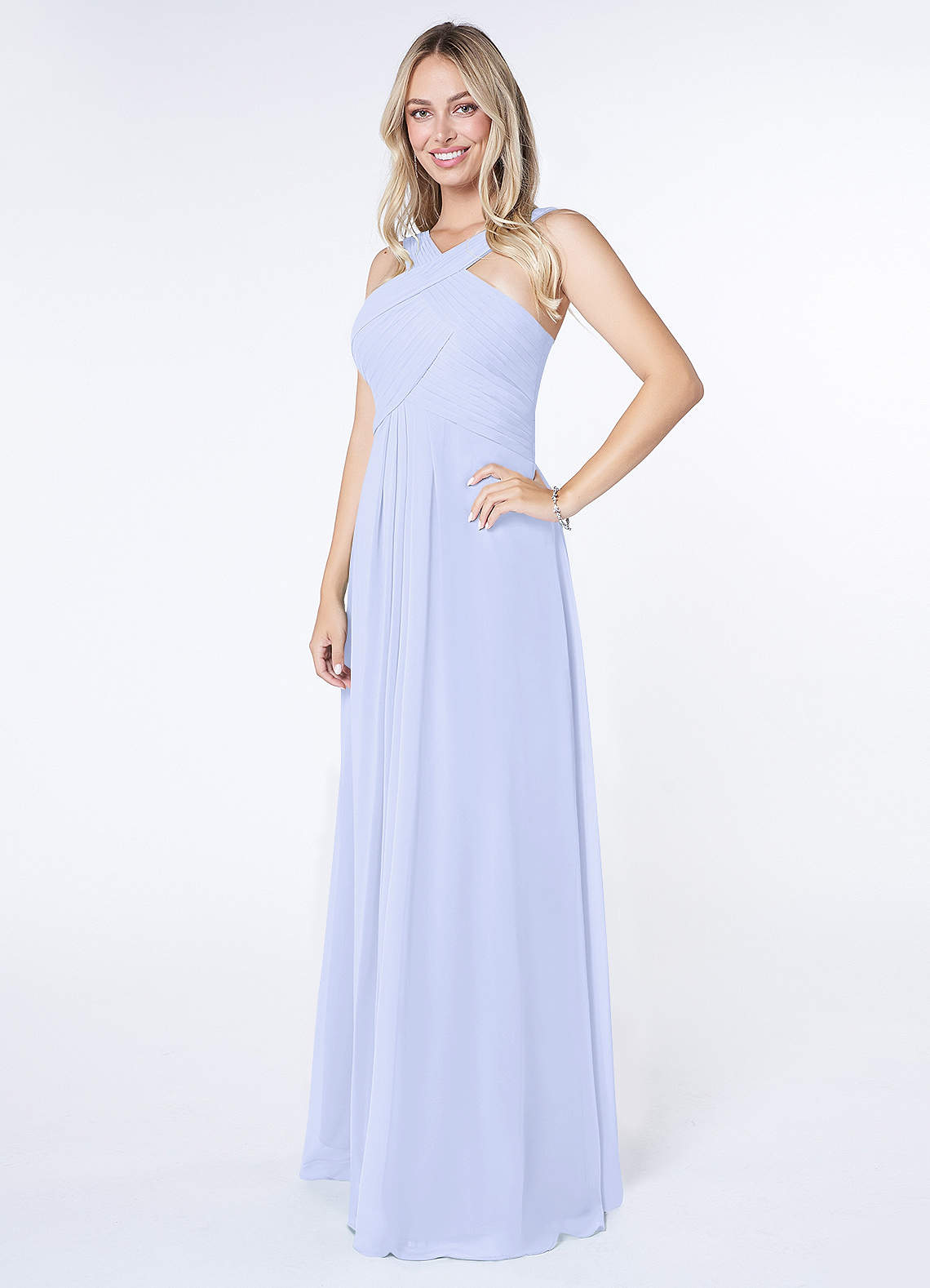 Kaleigh A-Line Halter Chiffon Bridesmaid Dress in Lavender