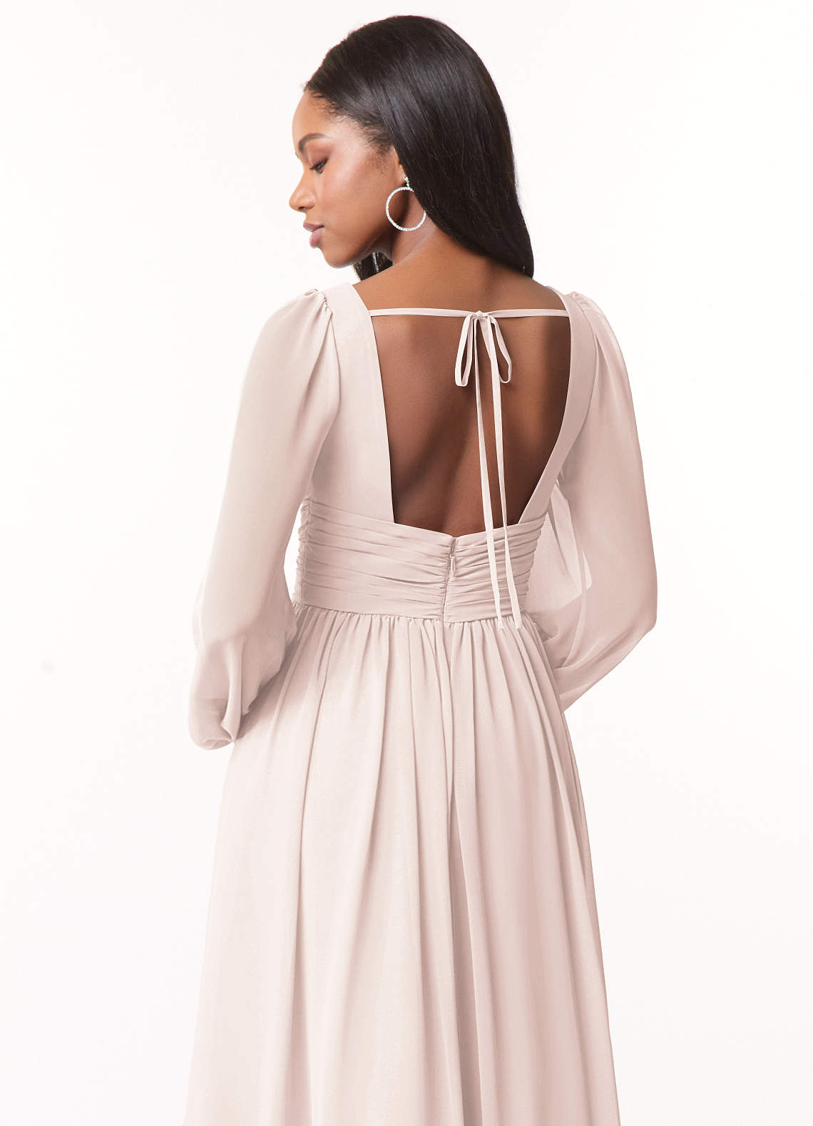 Norah A-Line V-Neck Chiffon Bridesmaid Dress in Rose Petal