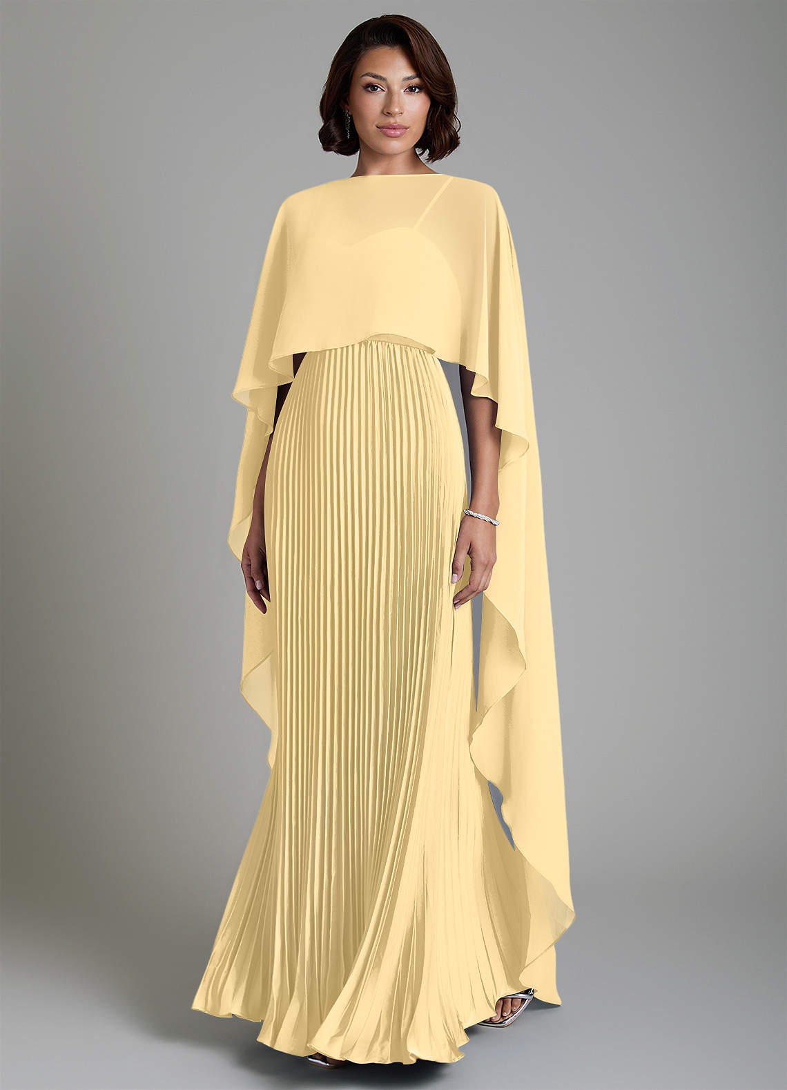 Micah A-Line Sweetheart Stretch Satin and Chiffon Bridesmaid Dress in Butter