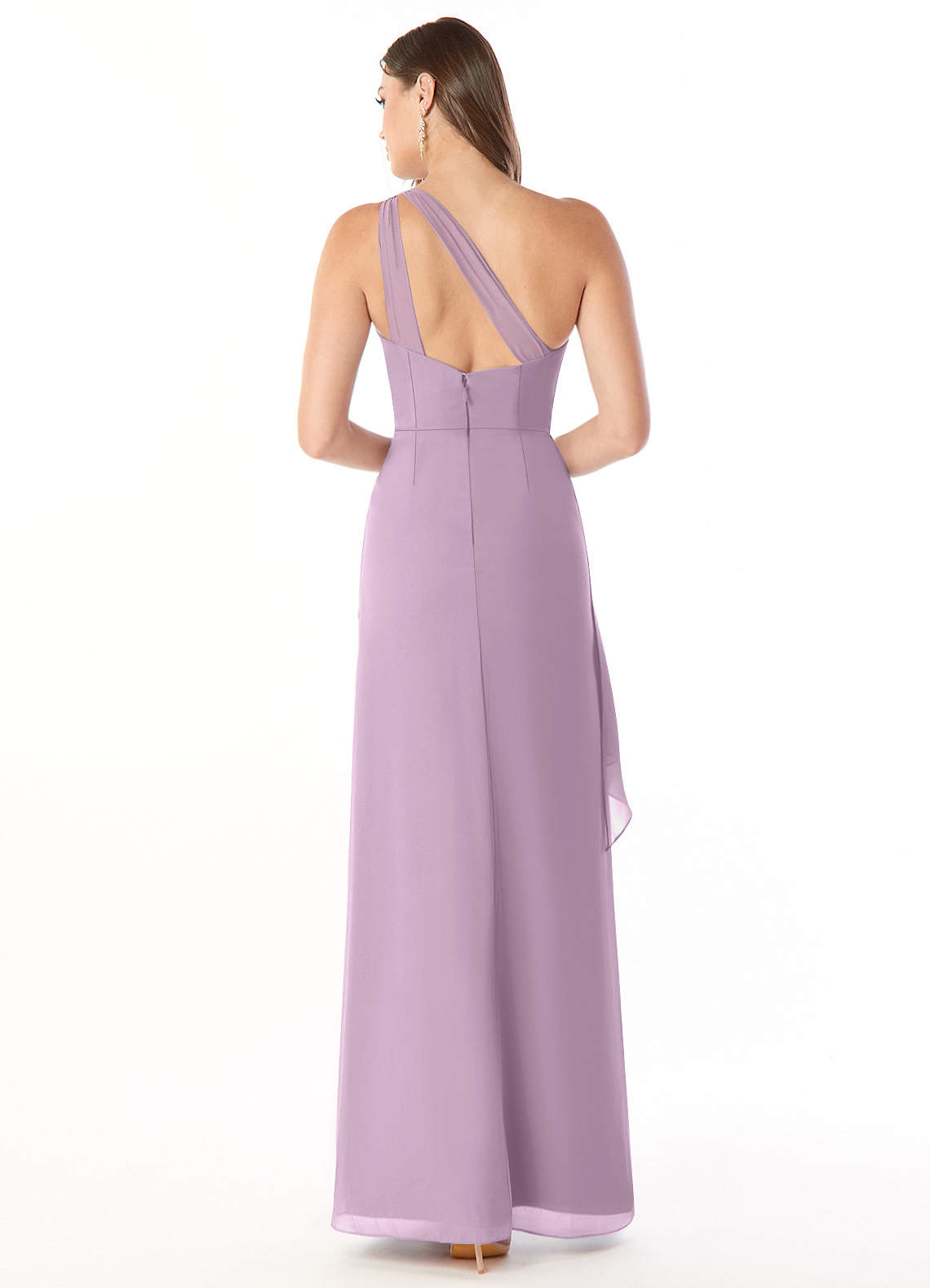 Maive Sheath One-Shoulder Chiffon Bridesmaid Dress in Wisteria