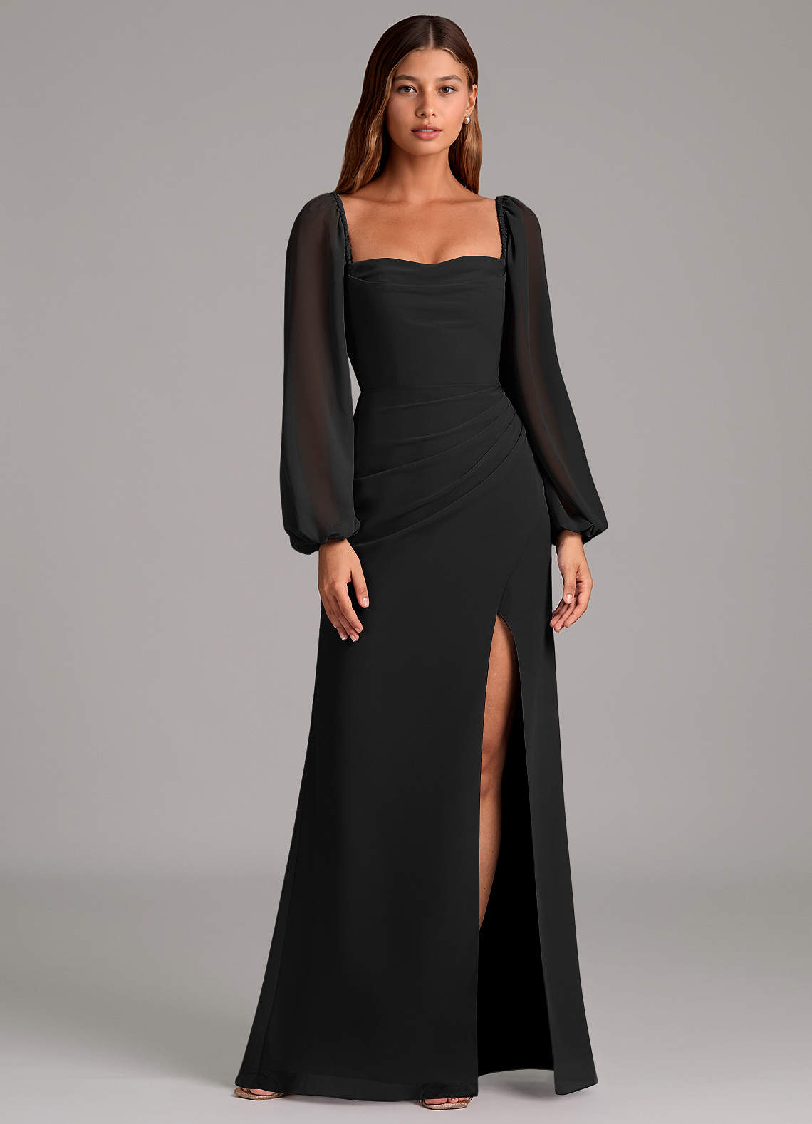Brixley Mermaid Sweetheart Chiffon Bridesmaid Dress in black