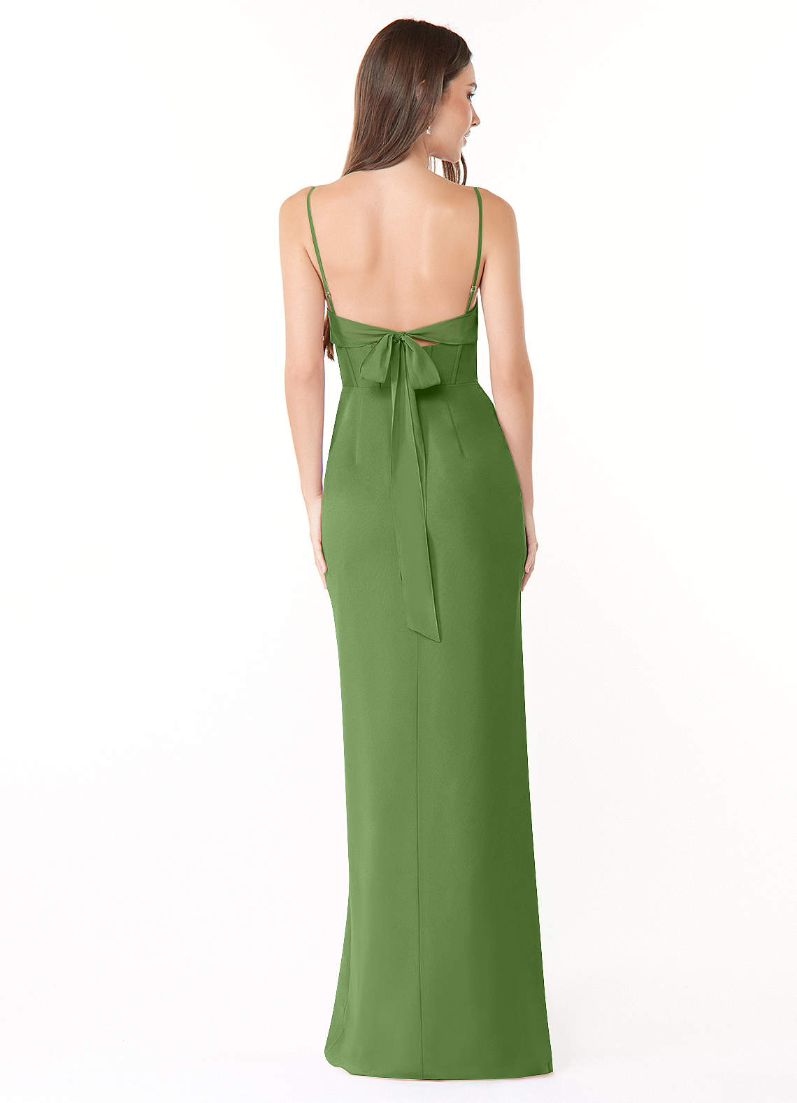 Mai Sheath Cowl-Neck Chiffon Bridesmaid Dress in Basil