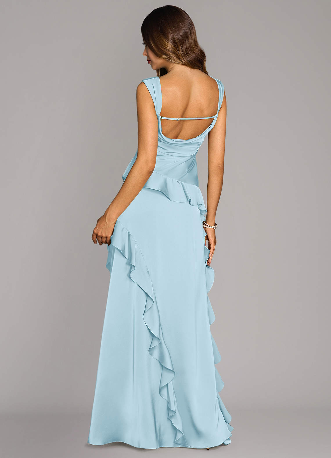 Sloane A-Line Sweetheart Stretch Satin Bridesmaid Dress in Sky Blue