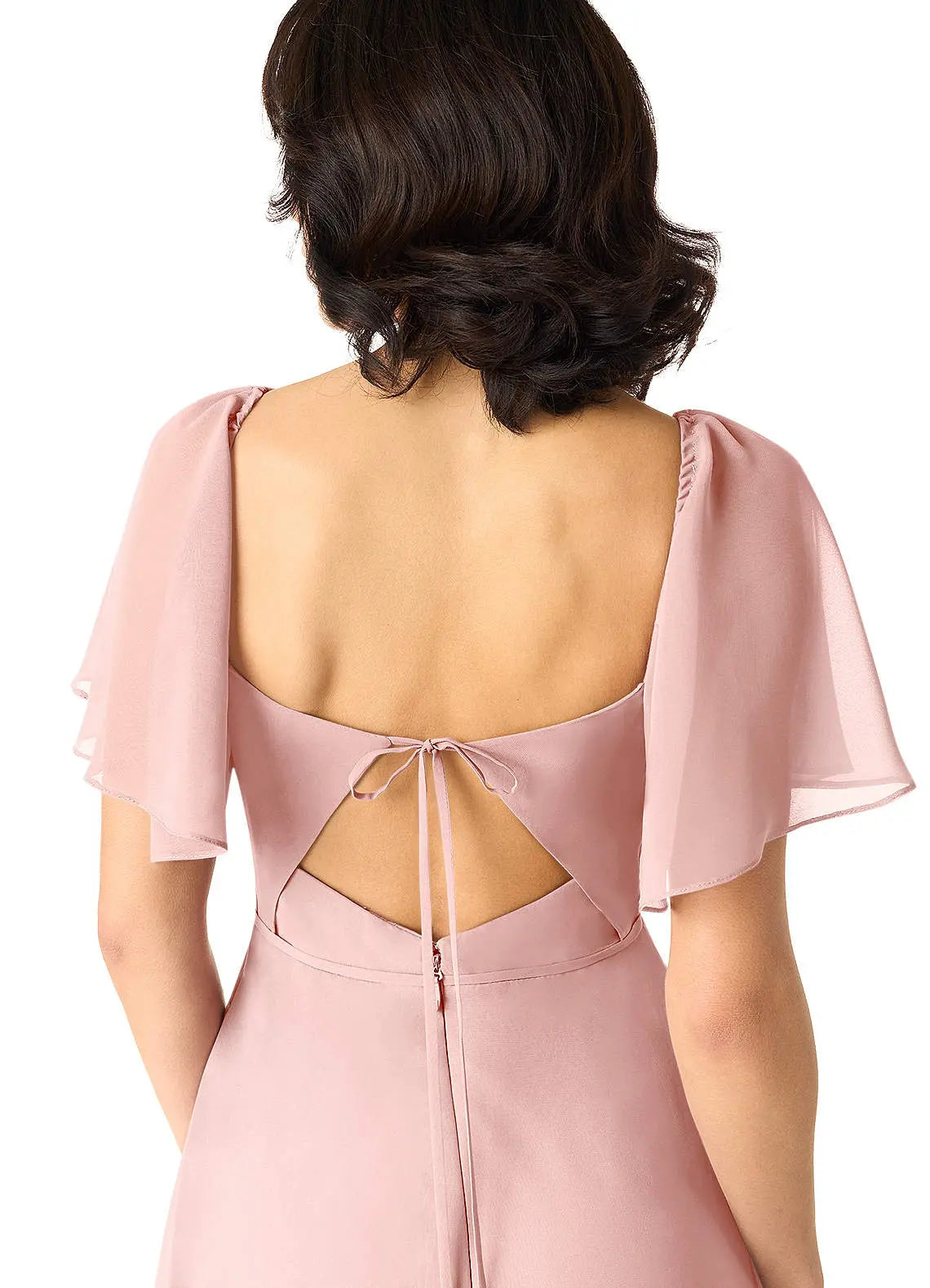 Chloe A-Line Sweetheart Chiffon Bridesmaid Dress in Powder Pink