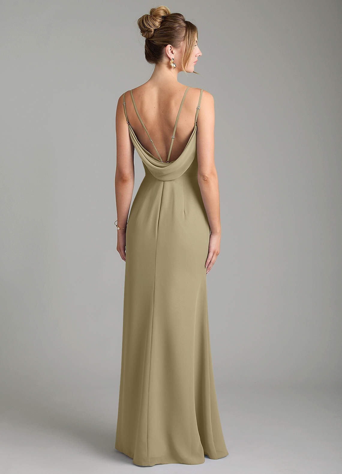 Egypt Sheath Sweetheart Chiffon Bridesmaid Dress in Moss Green