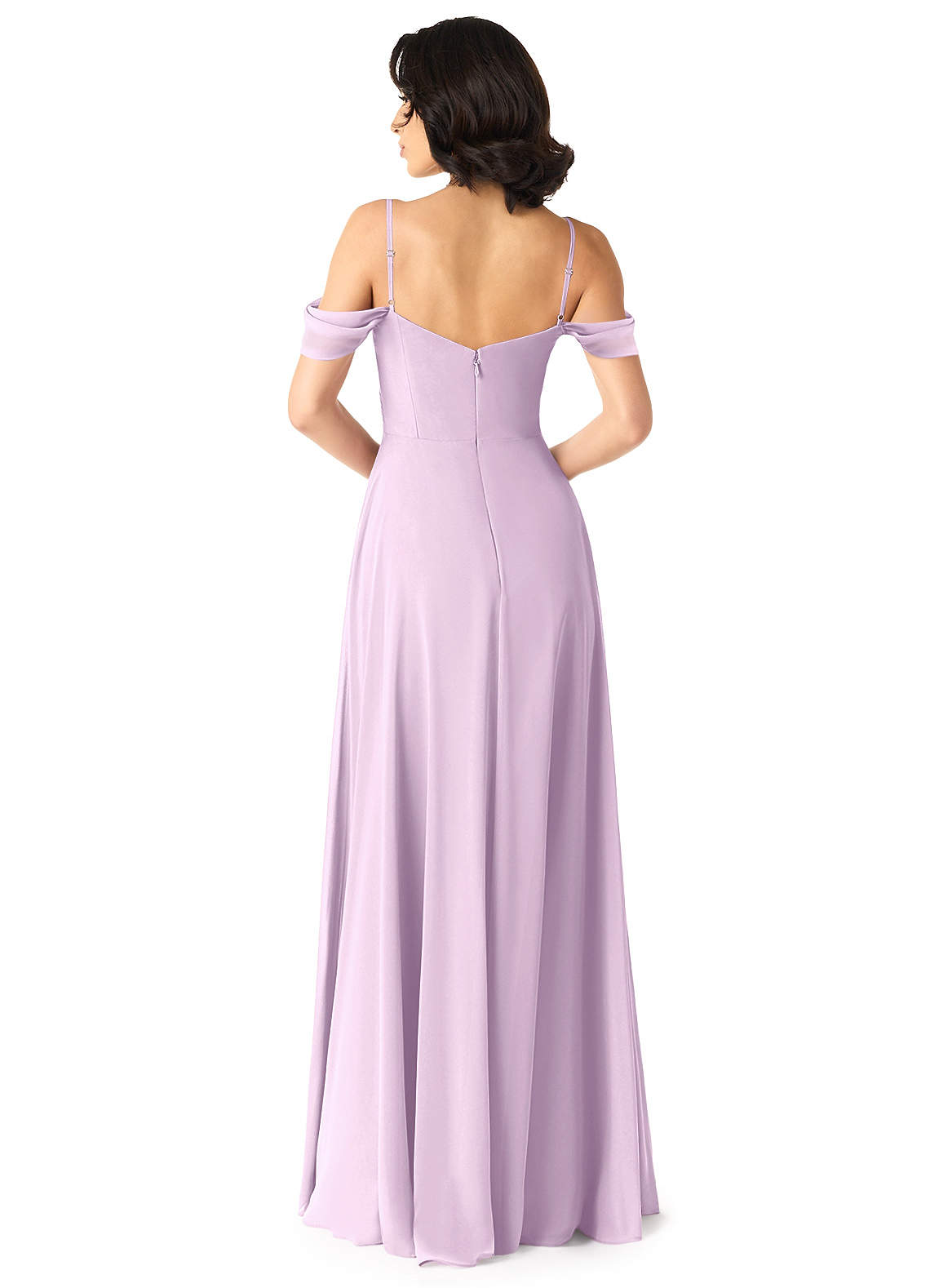Tancie A-Line Off-the-Shoulder Chiffon Bridesmaid Dress in Frosted Lilac