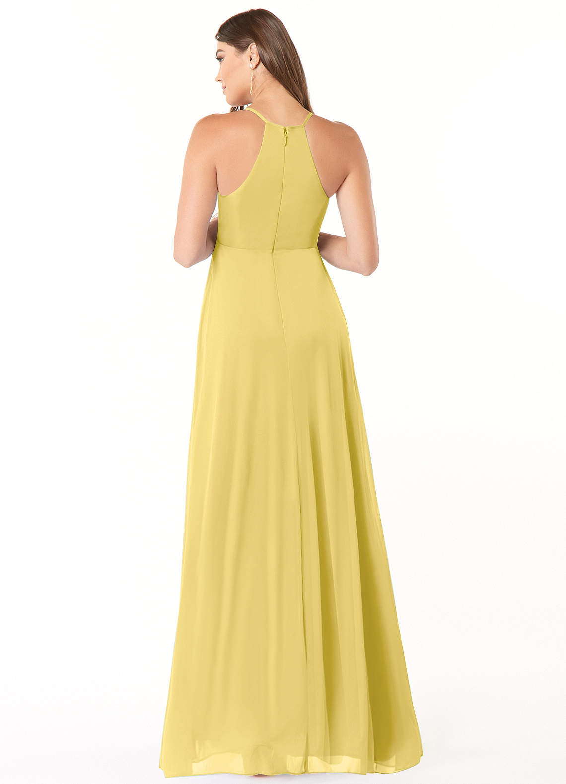 Annabelle A-Line V-Neck Mesh Bridesmaid Dress in Canary