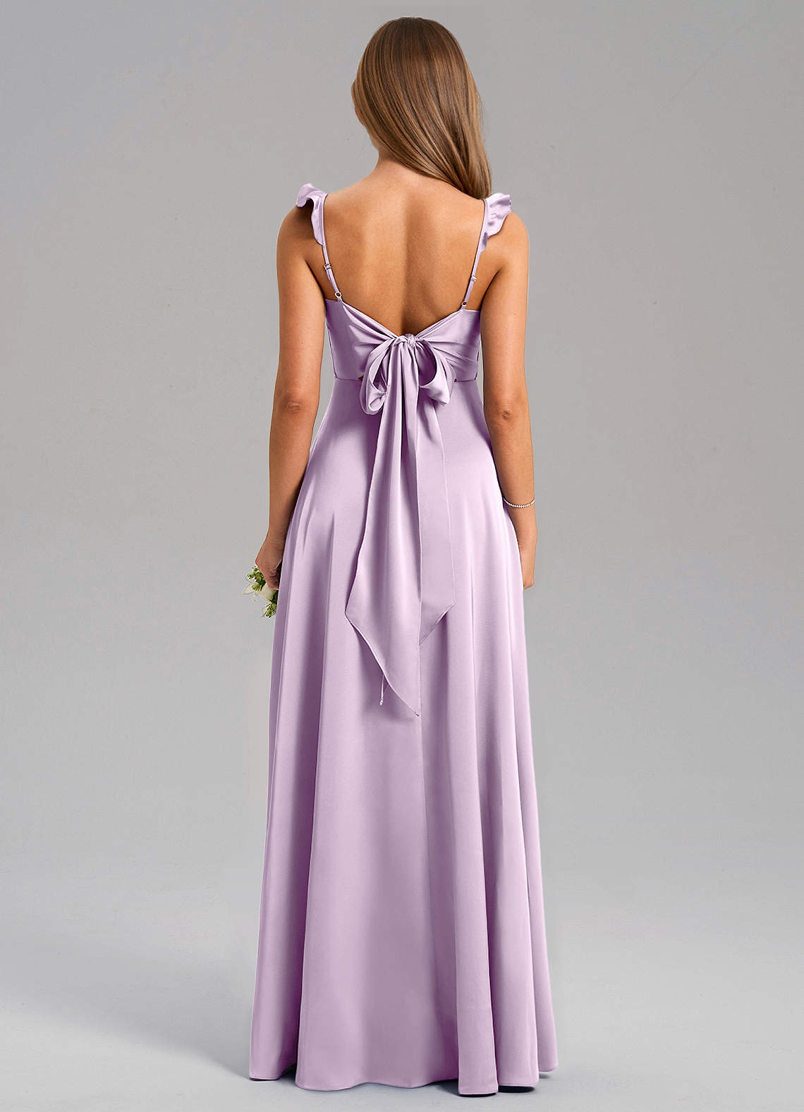 Everett A-Line V-Neck Chiffon Bridesmaid Dress in Frosted Lilac
