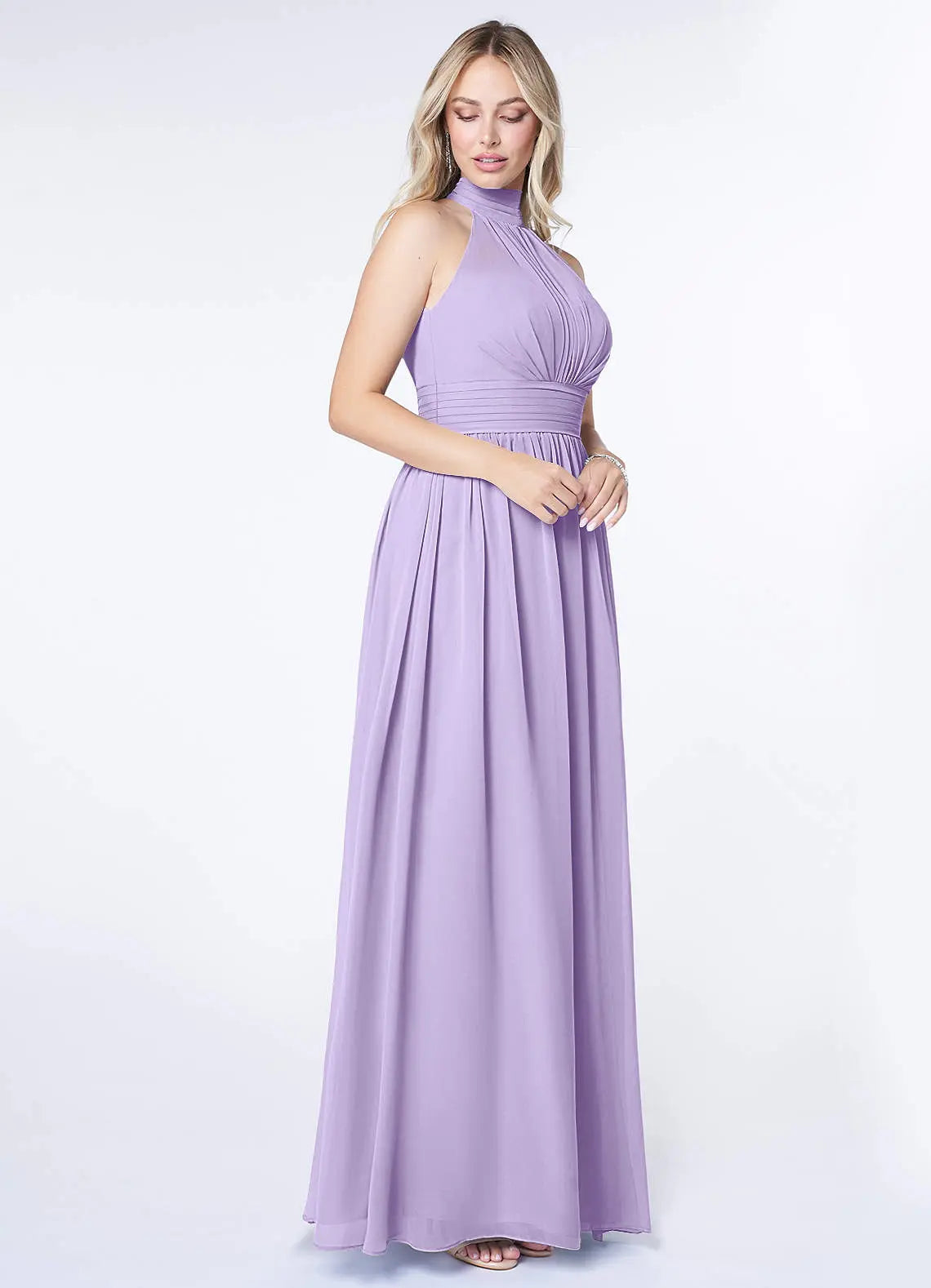 Iman A-Line Halter Chiffon Bridesmaid Dress in Lilac