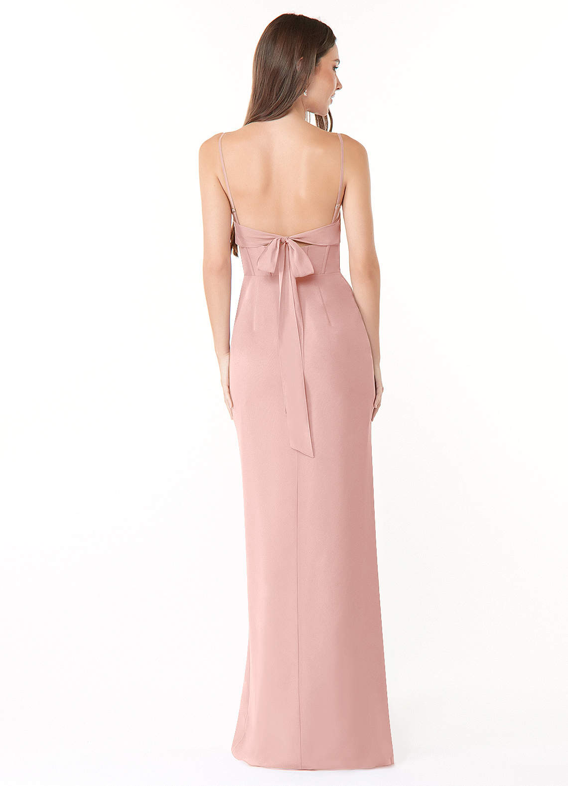 Mai Sheath Cowl-Neck Chiffon Bridesmaid Dress in Powder Pink