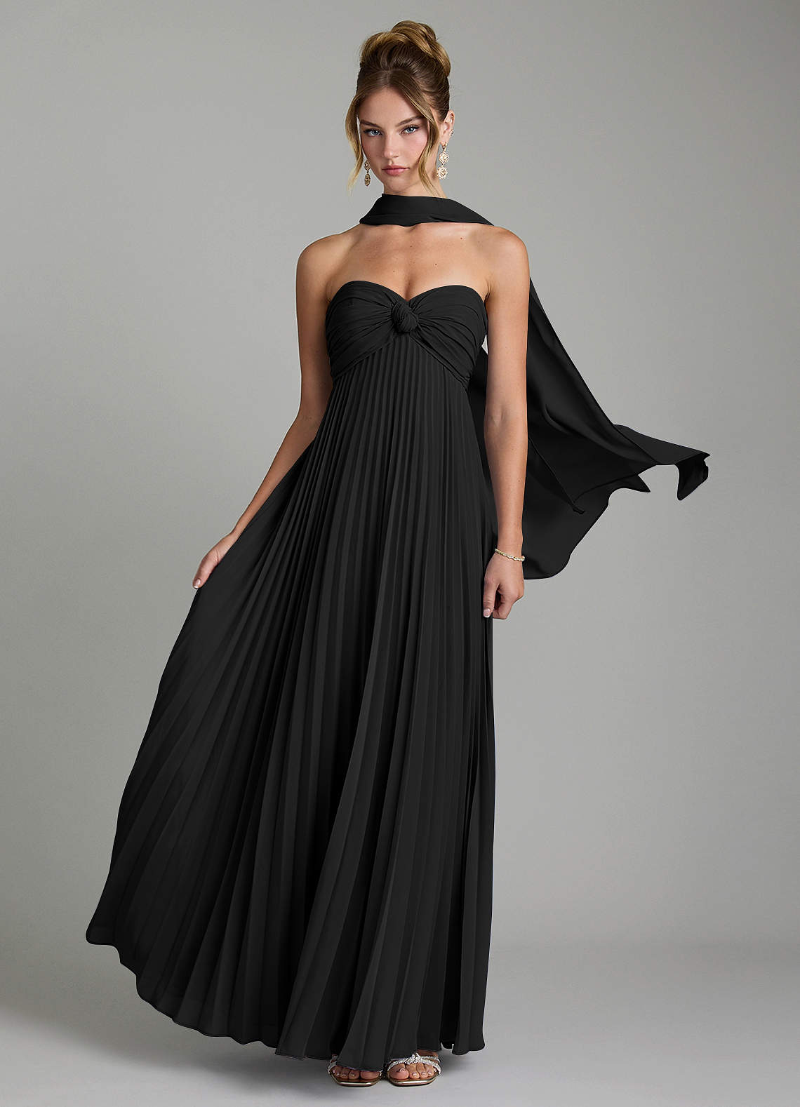 Tempest A-Line Sweetheart Chiffon Bridesmaid Dress in black