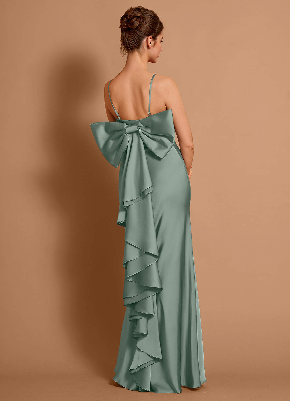 Aveline Mermaid Strapless Stretch Satin Evening Dress in Haze Pink