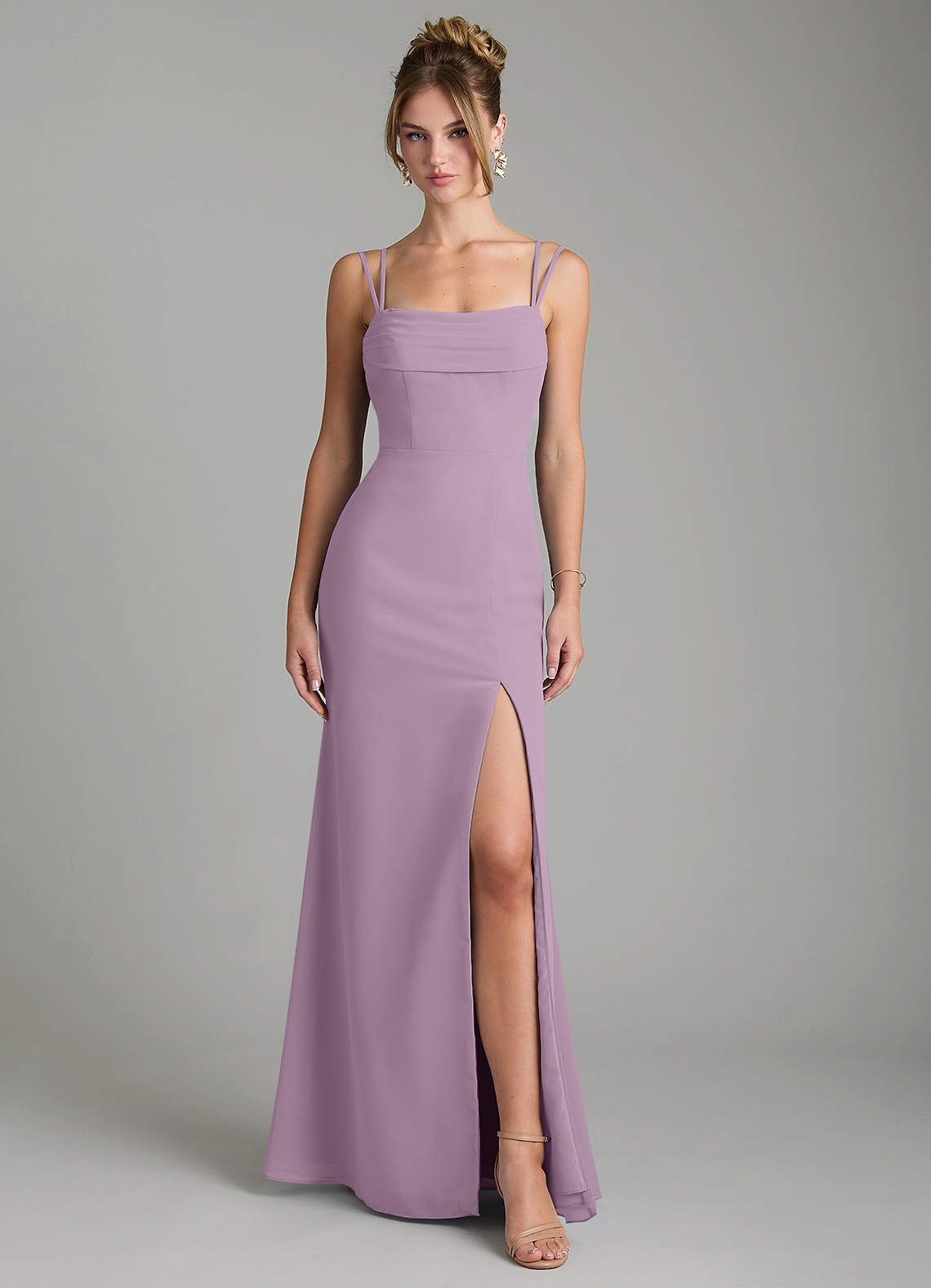 Egypt Sheath Sweetheart Chiffon Bridesmaid Dress in Wisteria