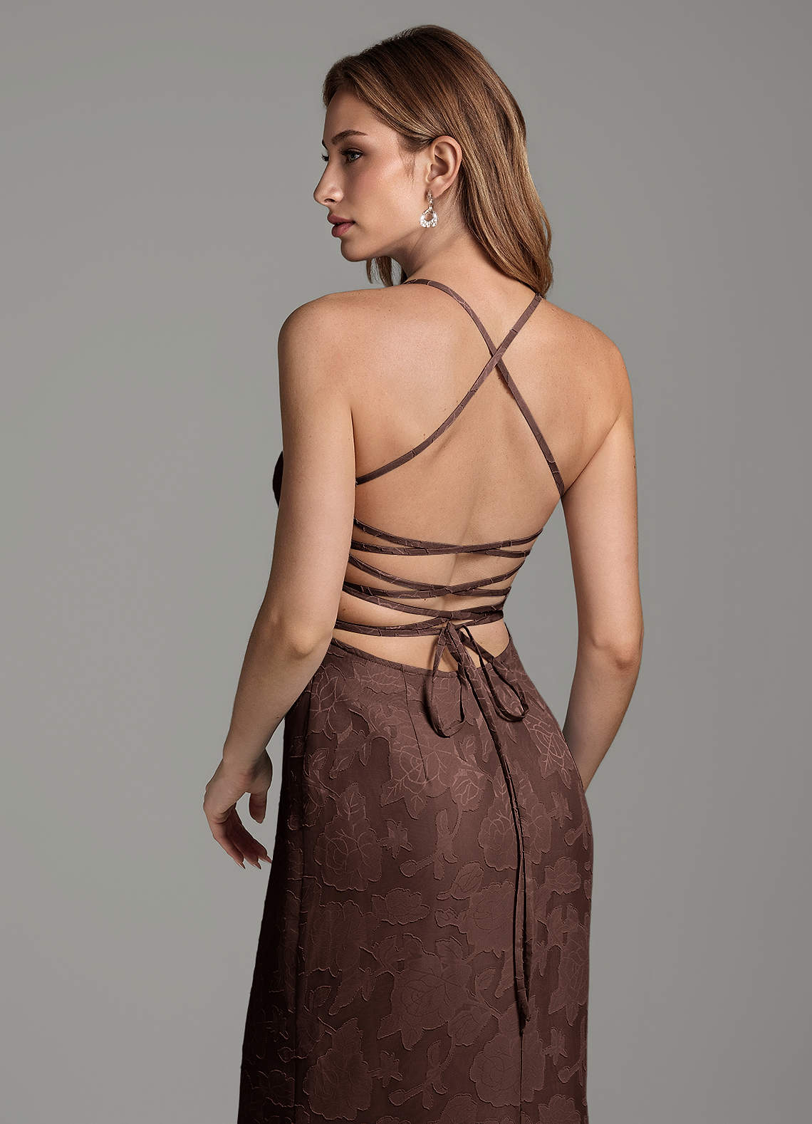 Dara Mermaid Sweetheart Floral Burnout Bridesmaid Dress in Ganache