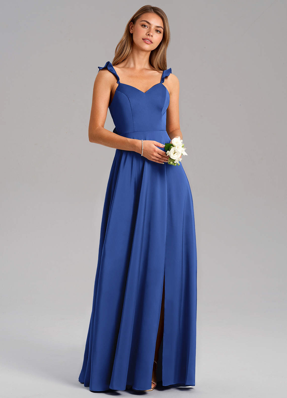 Everett A-Line V-Neck Chiffon Bridesmaid Dress in Royal Blue