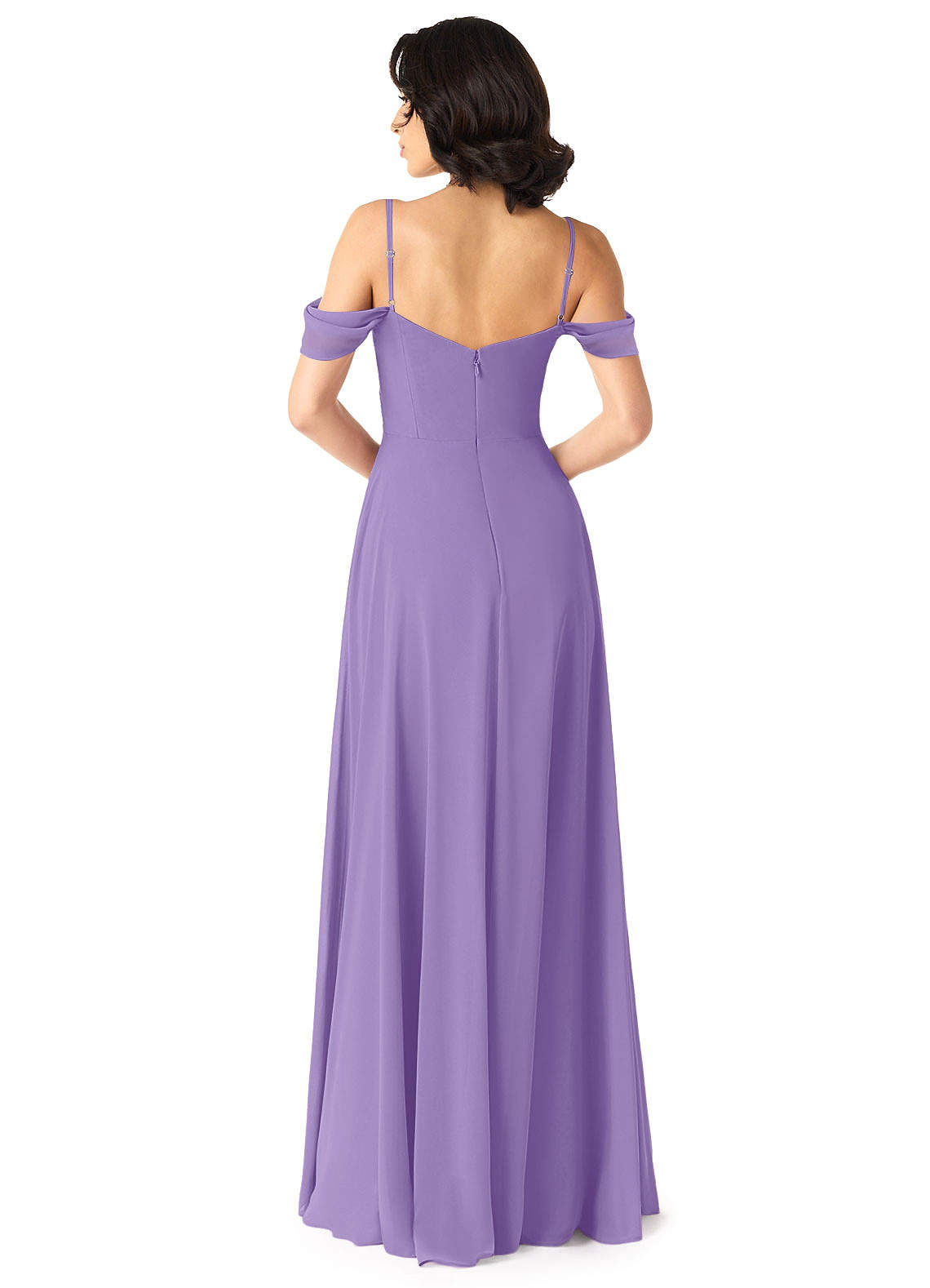 Tancie A-Line Off-the-Shoulder Chiffon Bridesmaid Dress in Tahiti