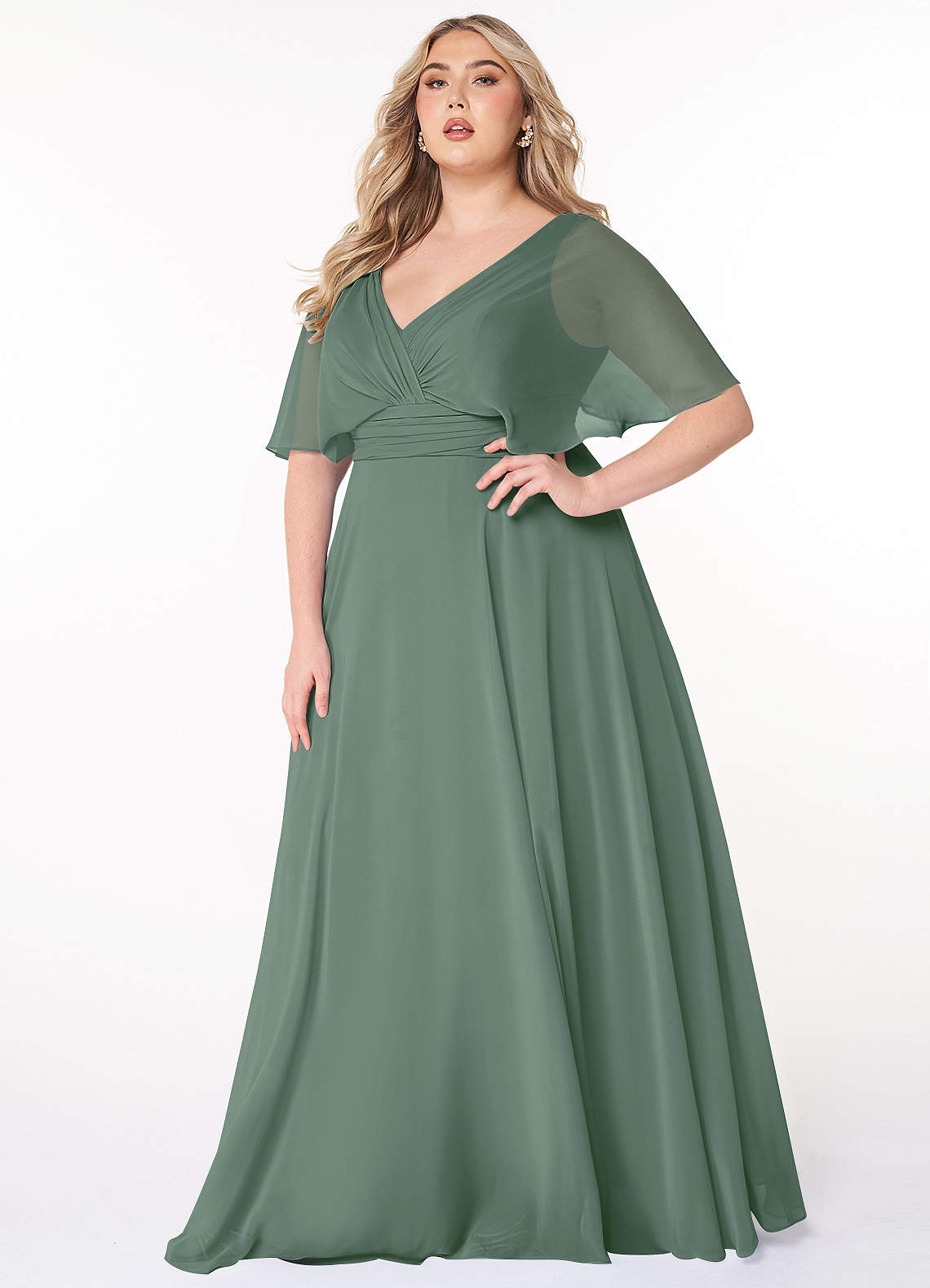 Pamela A-Line V-Neck Chiffon Bridesmaid Dress