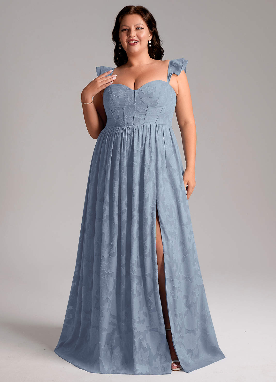 Denisse A-Line Sweetheart Floral Burnout Bridesmaid Dress