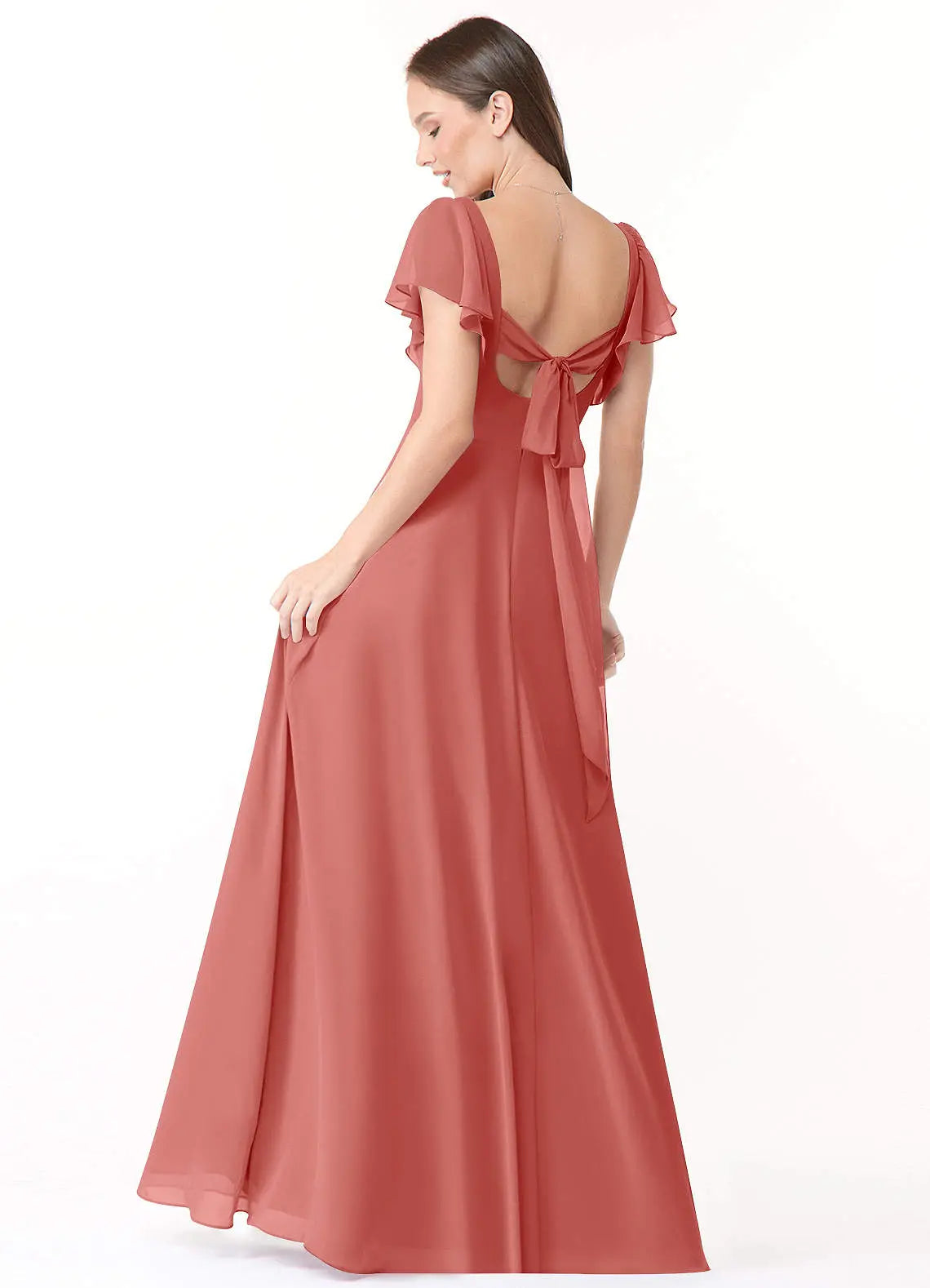 Syenna A-Line V-Neck Chiffon Bridesmaid Dress in Antique Rose