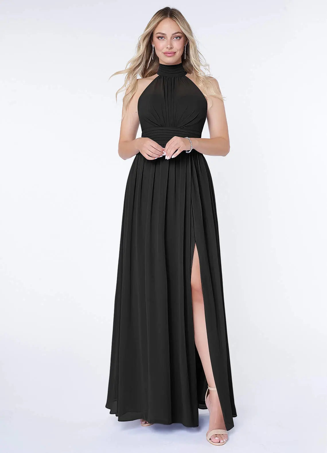 Iman A-Line Halter Chiffon Bridesmaid Dress