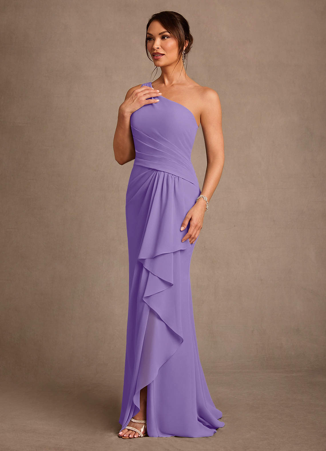 Floy Sheath One-Shoulder Chiffon Mother of the Bride Dress in Tahiti