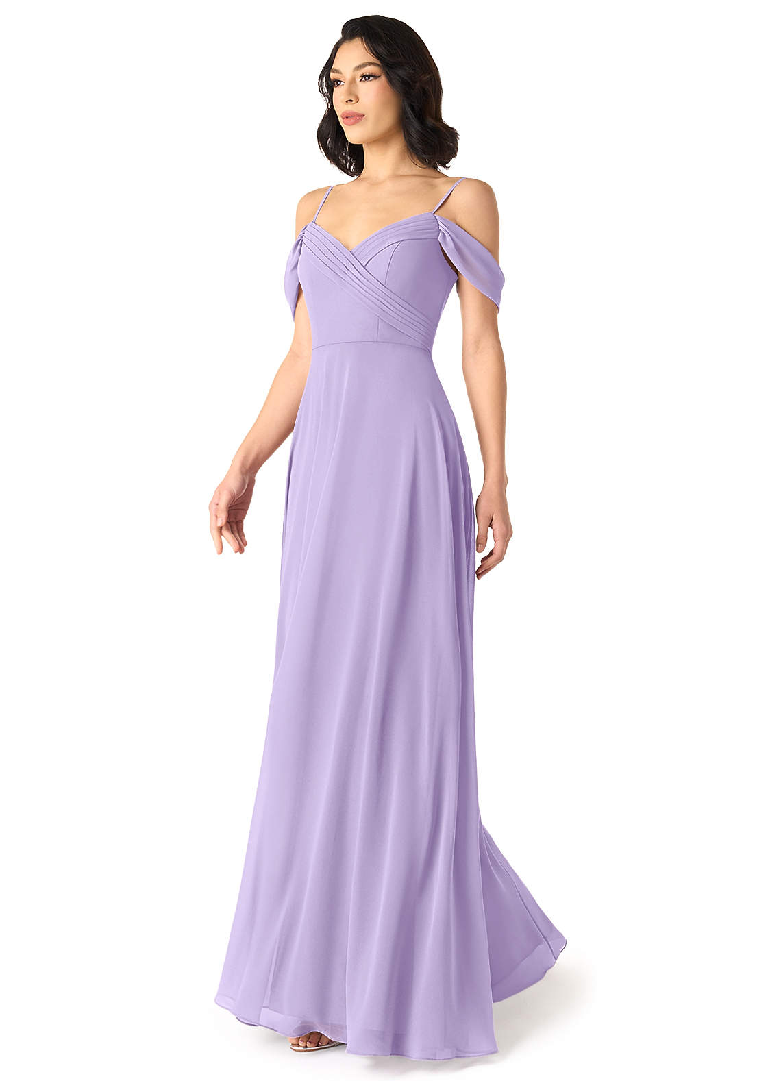 Tancie A-Line Off-the-Shoulder Chiffon Bridesmaid Dress in Lilac