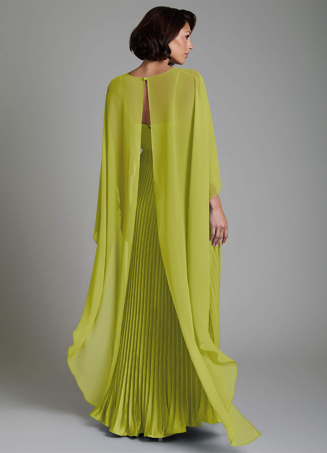 Micah A-Line Sweetheart Stretch Satin and Chiffon Bridesmaid Dress in Lemongrass