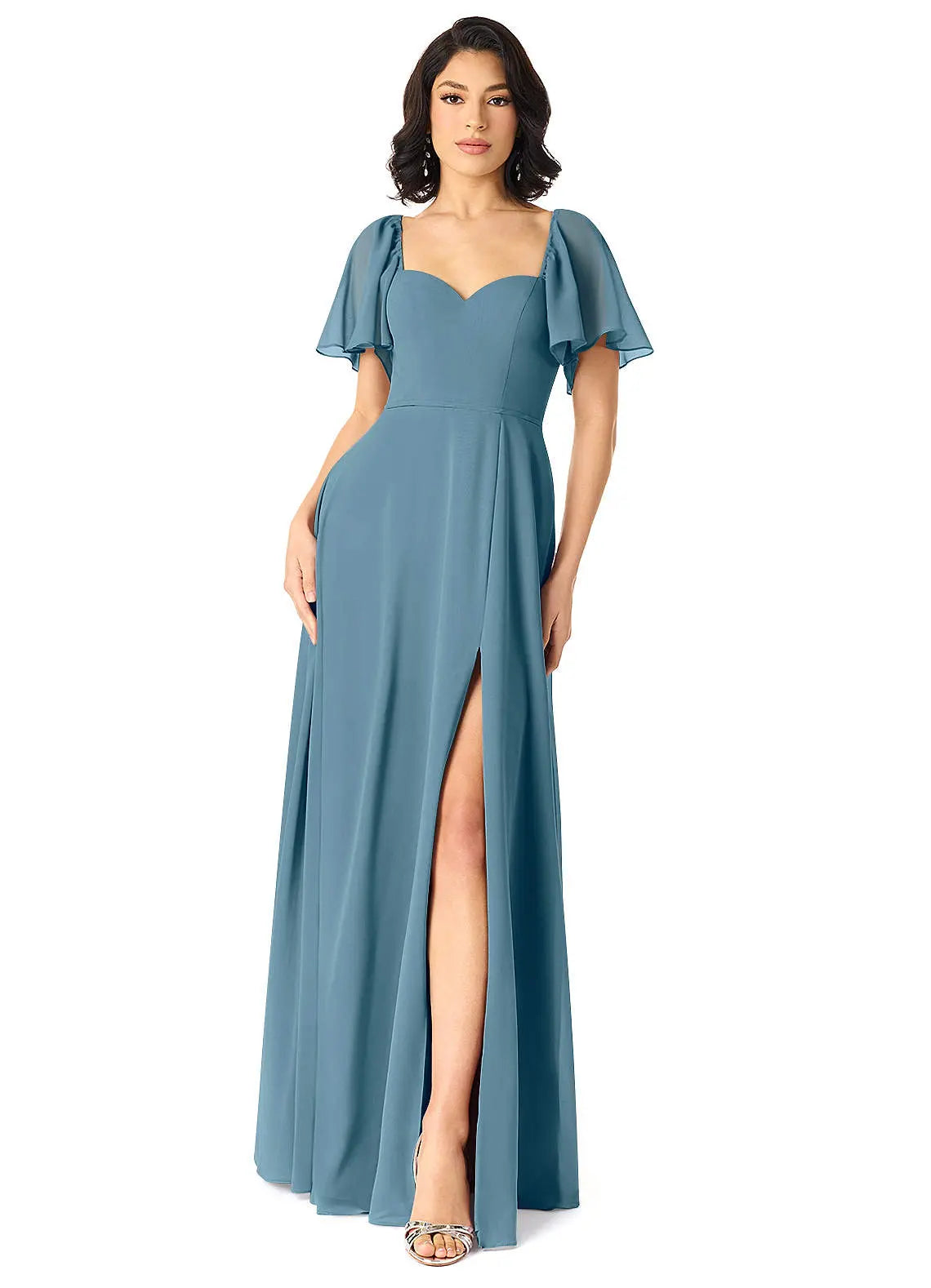 Chloe A-Line Sweetheart Chiffon Bridesmaid Dress in Bermuda