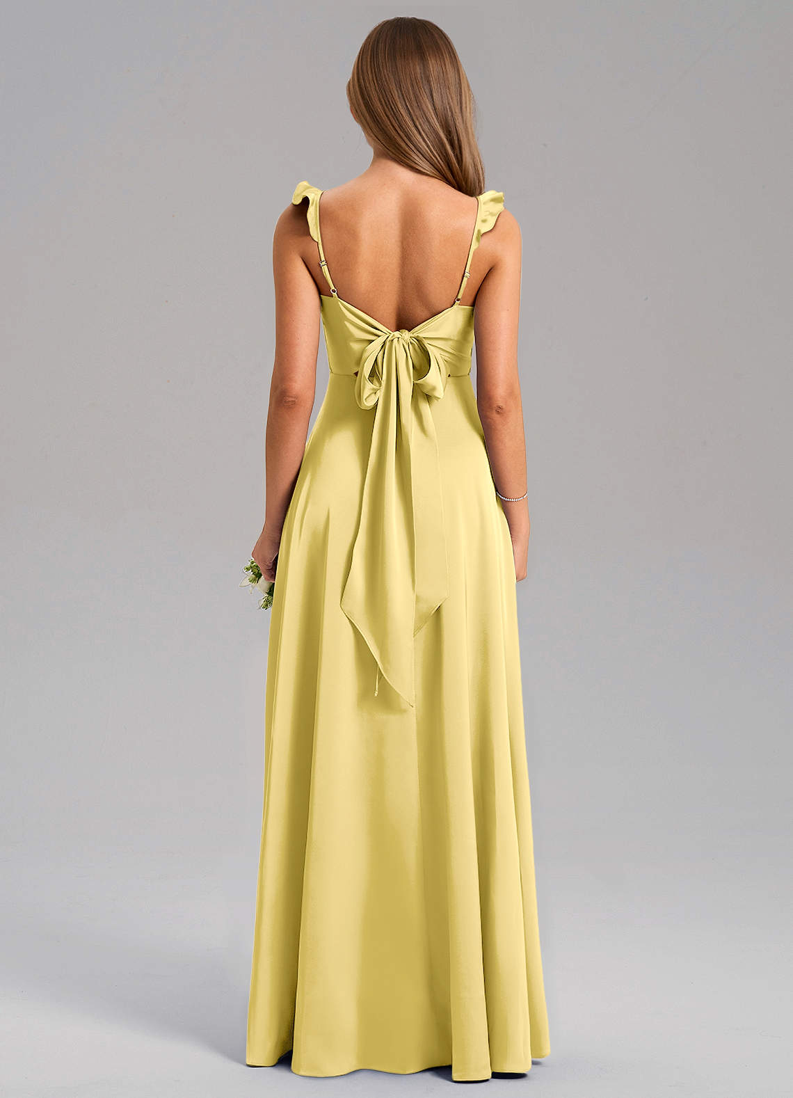 Everett A-Line V-Neck Chiffon Bridesmaid Dress in Canary