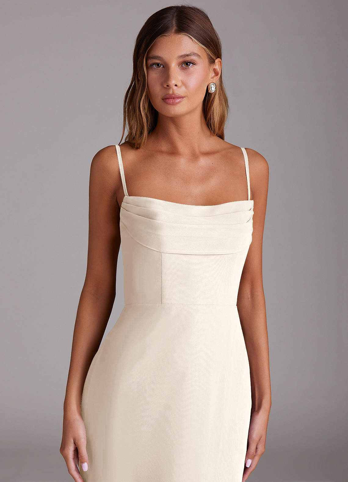 Saige A-Line Off-the-Shoulder Chiffon Bridesmaid Dress in White Alabaster