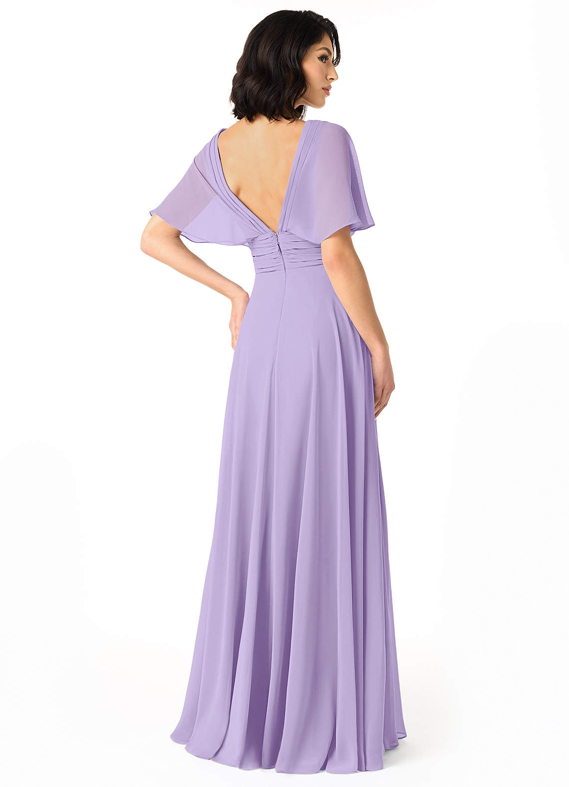 Pamela A-Line V-Neck Chiffon Bridesmaid Dress in Lilac
