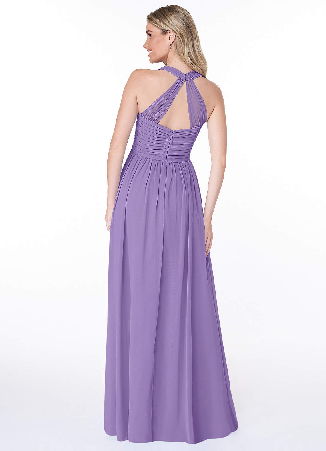 Jaclyn A-Line Halter Chiffon Bridesmaid Dress in Tahiti