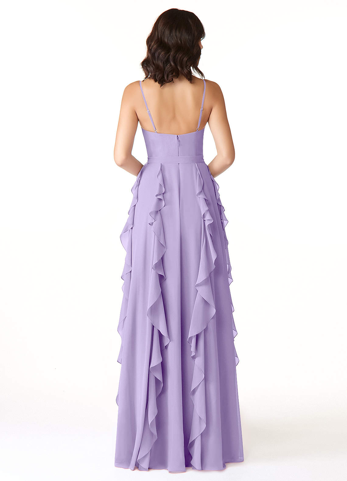 Peyton A-Line V-Neck Chiffon Bridesmaid Dress in Lilac