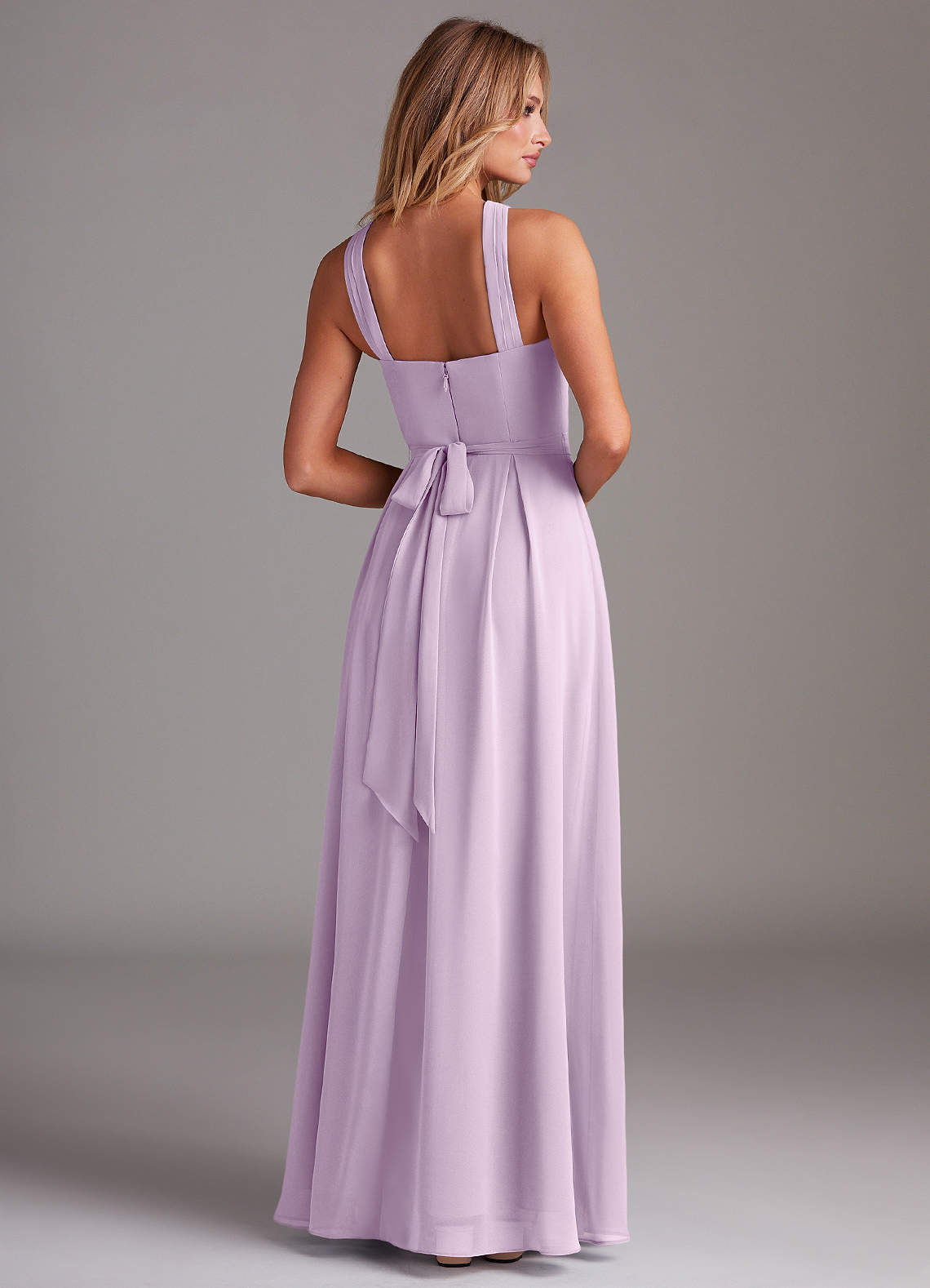 Dixie A-Line Halter Chiffon Bridesmaid Dress in Frosted Lilac