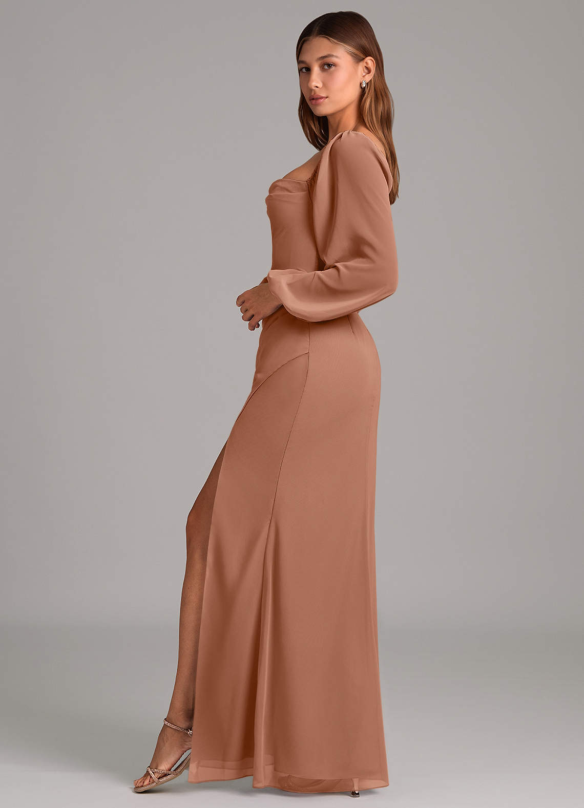 Brixley Mermaid Sweetheart Chiffon Bridesmaid Dress in Bronzer