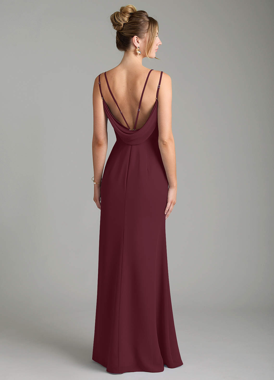 Egypt Sheath Sweetheart Chiffon Bridesmaid Dress in Cabernet