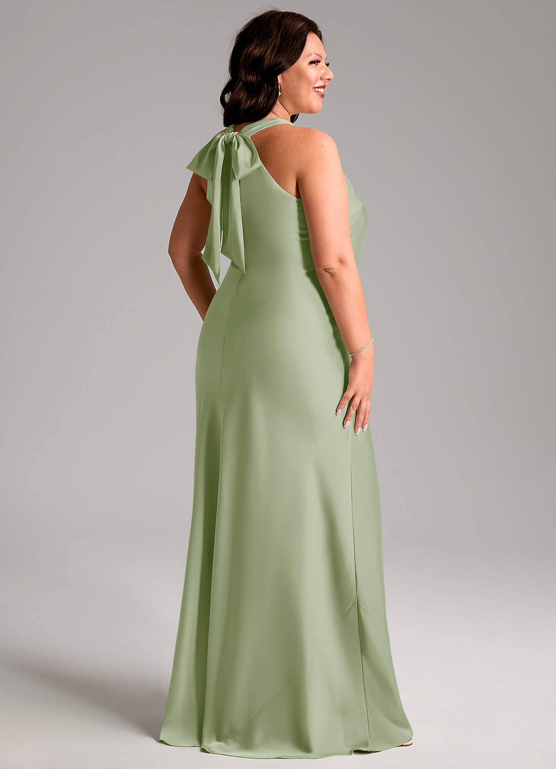 Doretta Mermaid Halter Stretch Satin Bridesmaid Dress