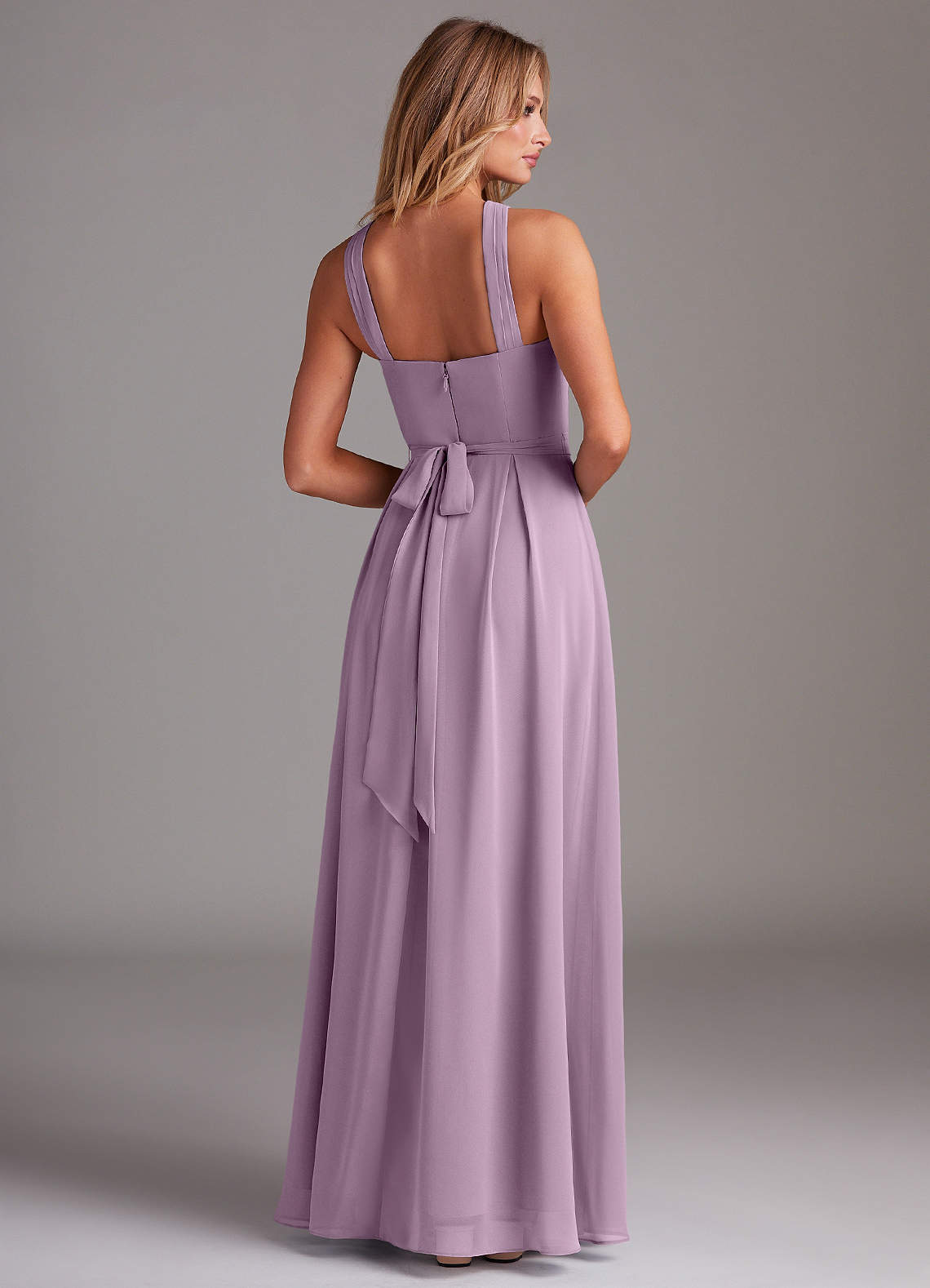 Dixie A-Line Halter Chiffon Bridesmaid Dress in Wisteria
