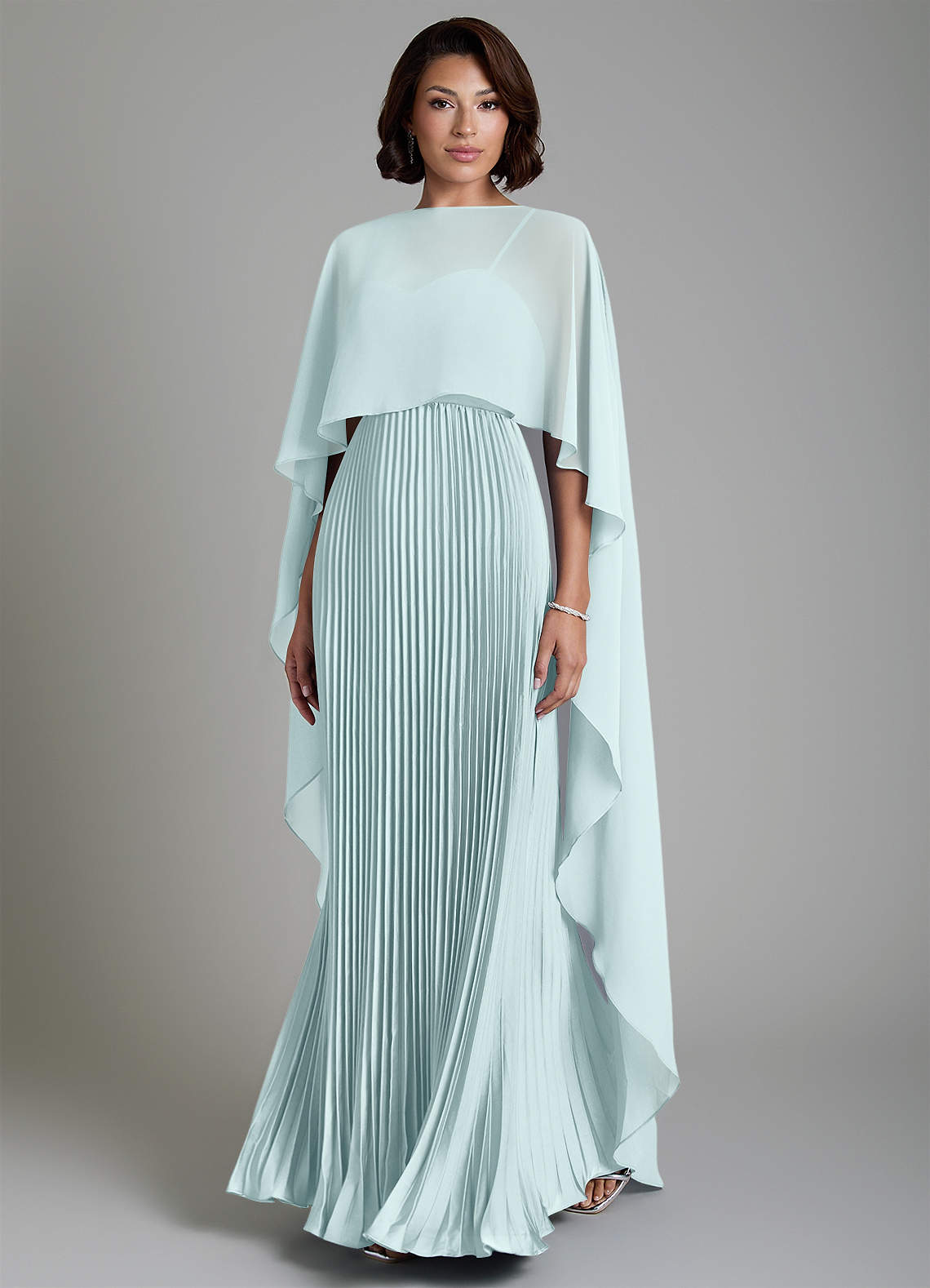 Micah A-Line Sweetheart Stretch Satin and Chiffon Bridesmaid Dress in Mist