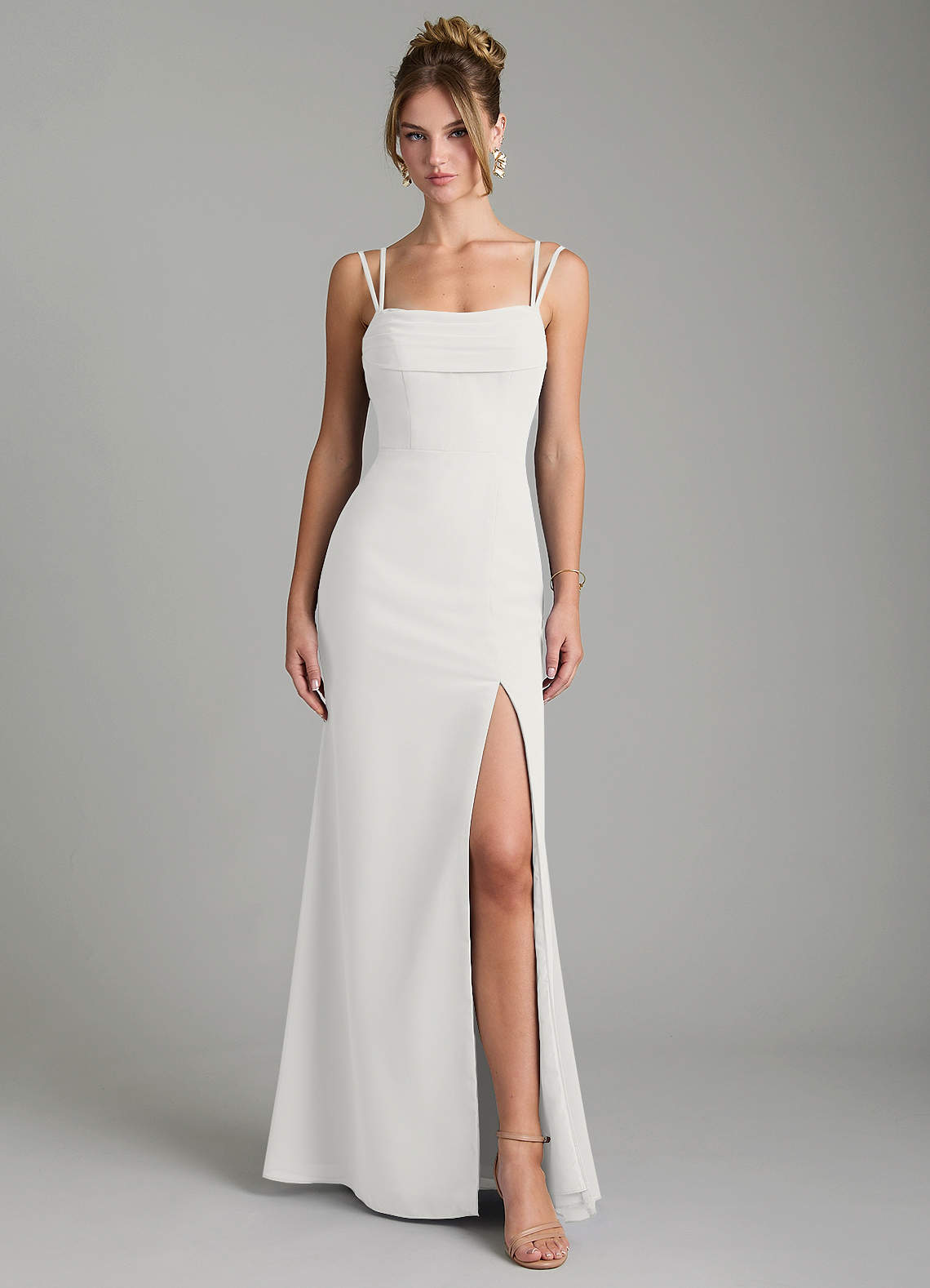 Egypt Sheath Sweetheart Chiffon Bridesmaid Dress in white