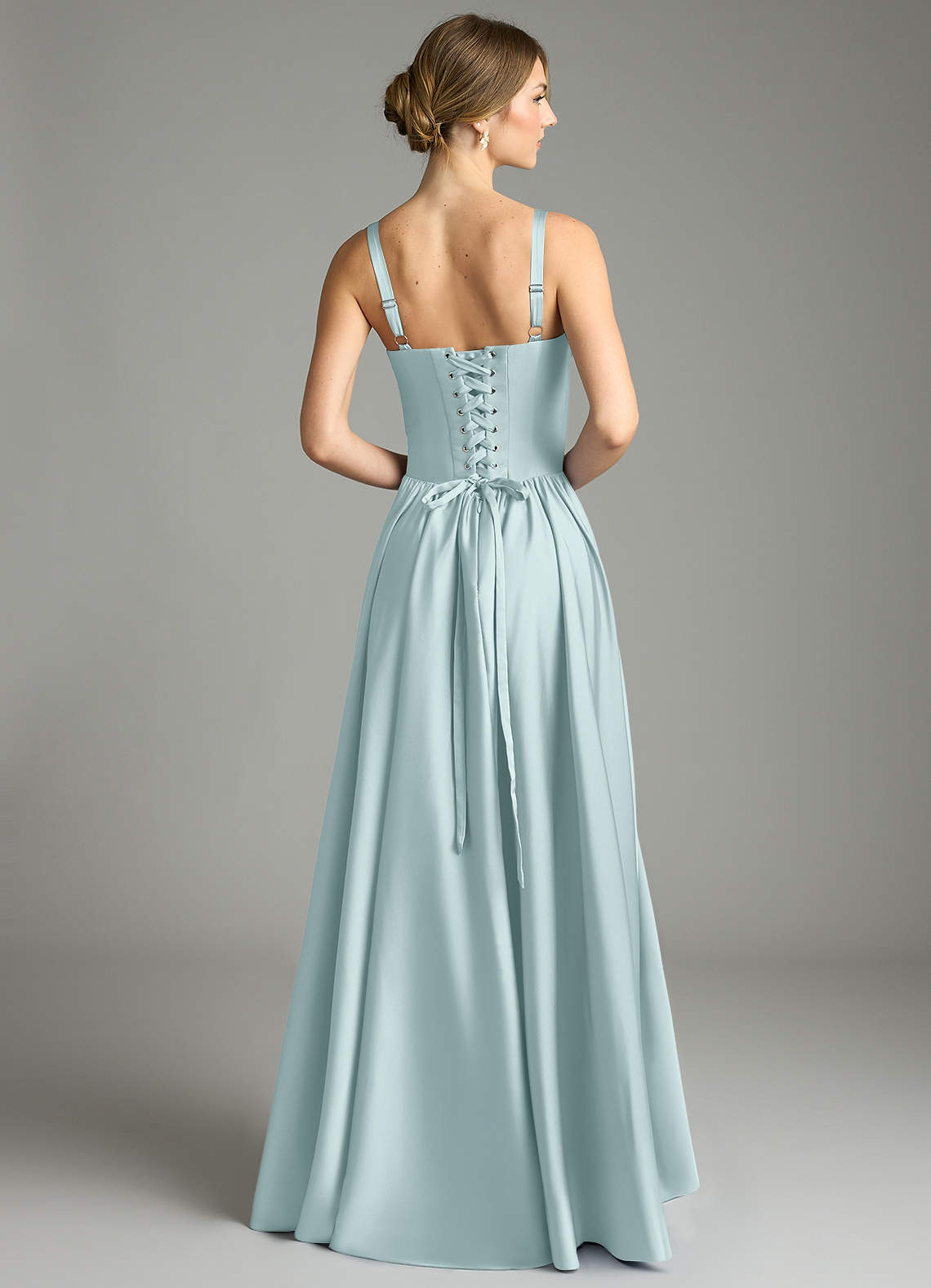 Evadina A-Line Sweetheart Stretch Satin Bridesmaid Dress in Mist