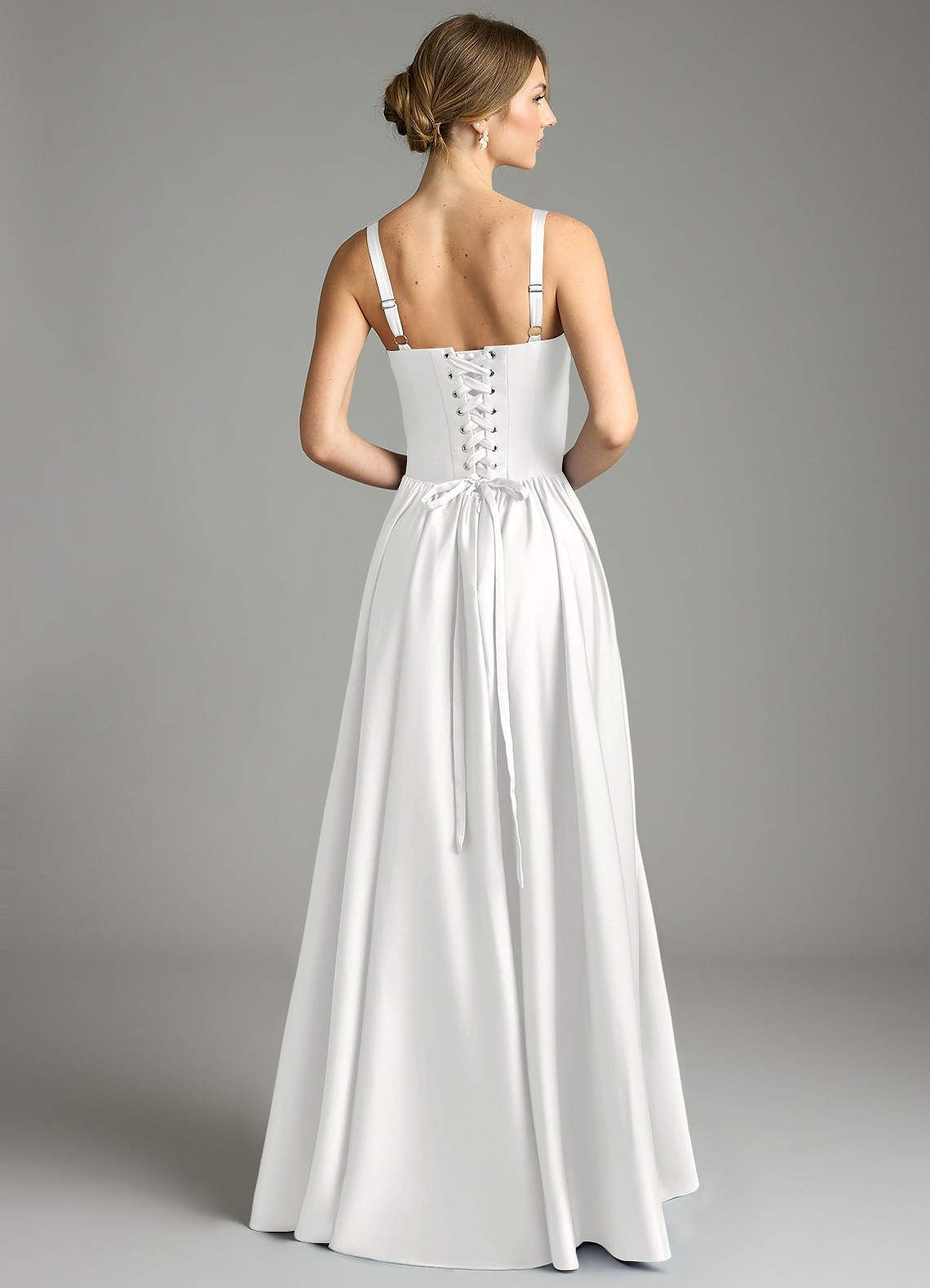 Evadina A-Line Sweetheart Stretch Satin Bridesmaid Dress in white